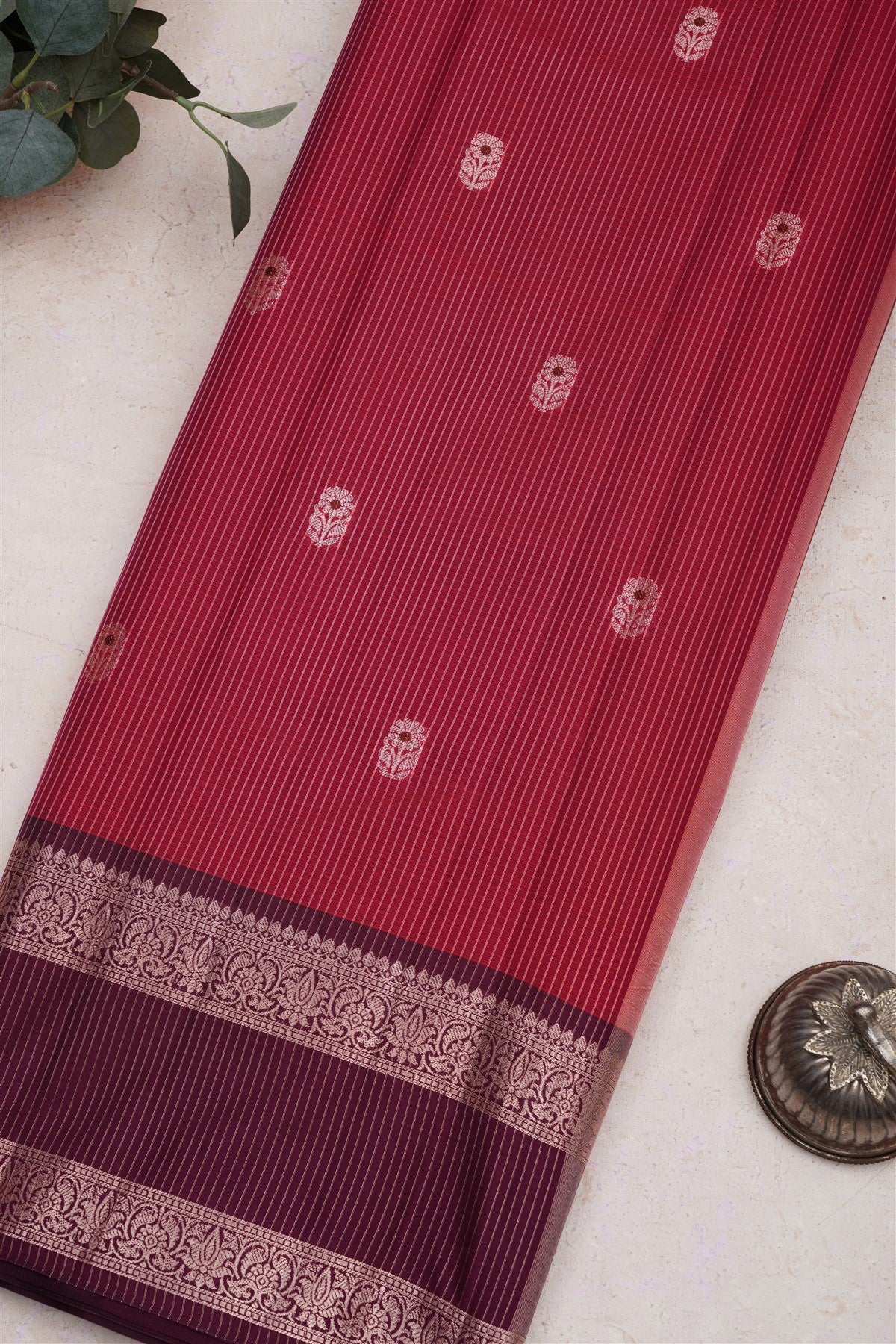 Banarasi Chanderi Silk Maroon Saree