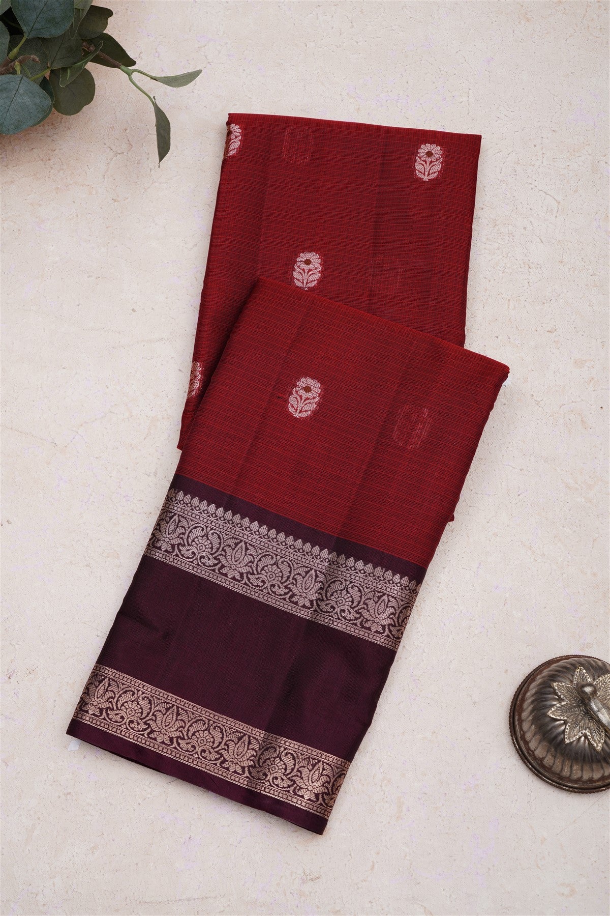 Banarasi Chanderi Silk Maroon Saree
