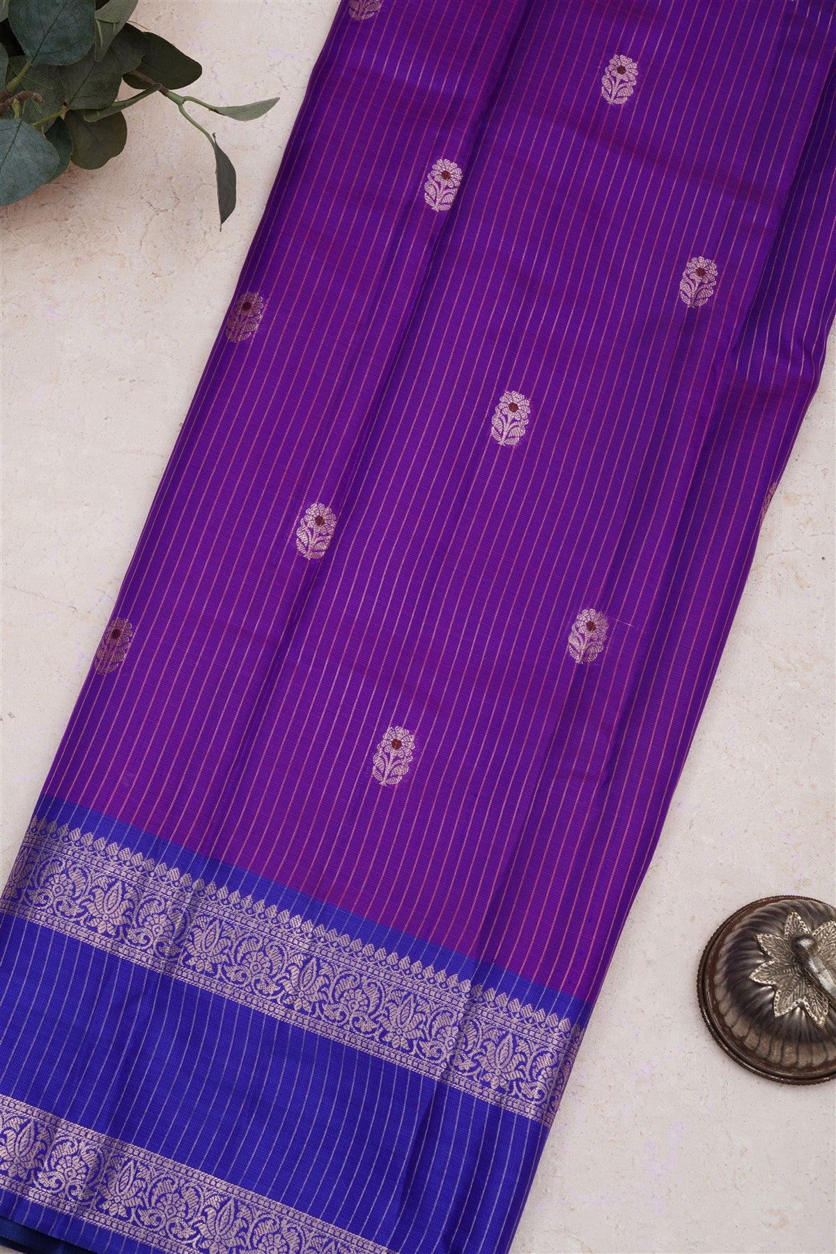 Banarasi Chanderi Silk Purple Saree