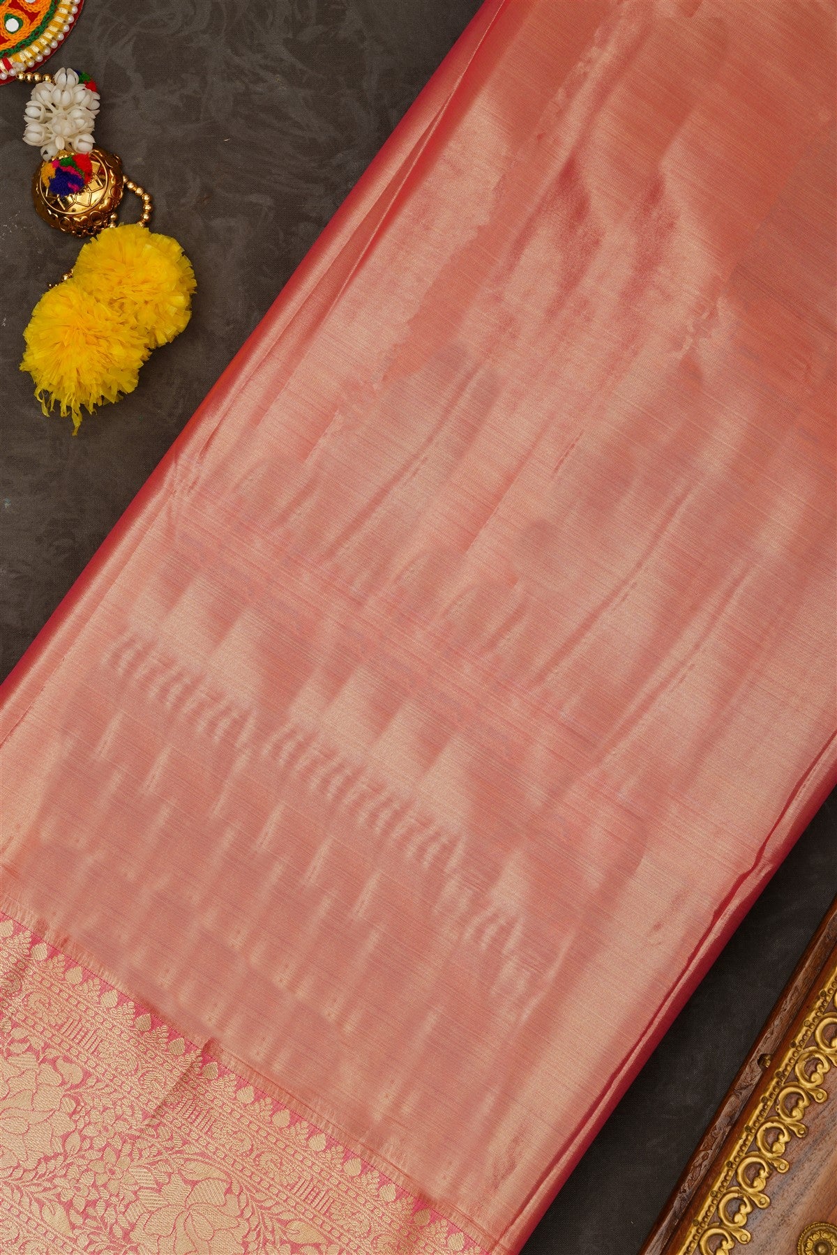 Semi Kanchipuram Tissue Silk Light Pink Saree