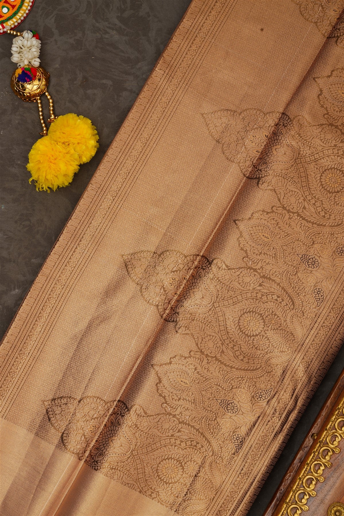 Semi Kanchipuram Tissue Silk Dual Shade Saree
