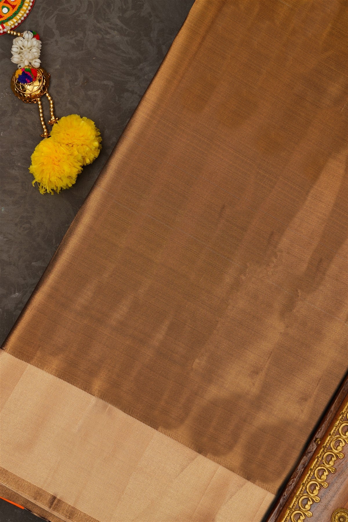 Semi Kanchipuram Tissue Silk Dual Shade Saree