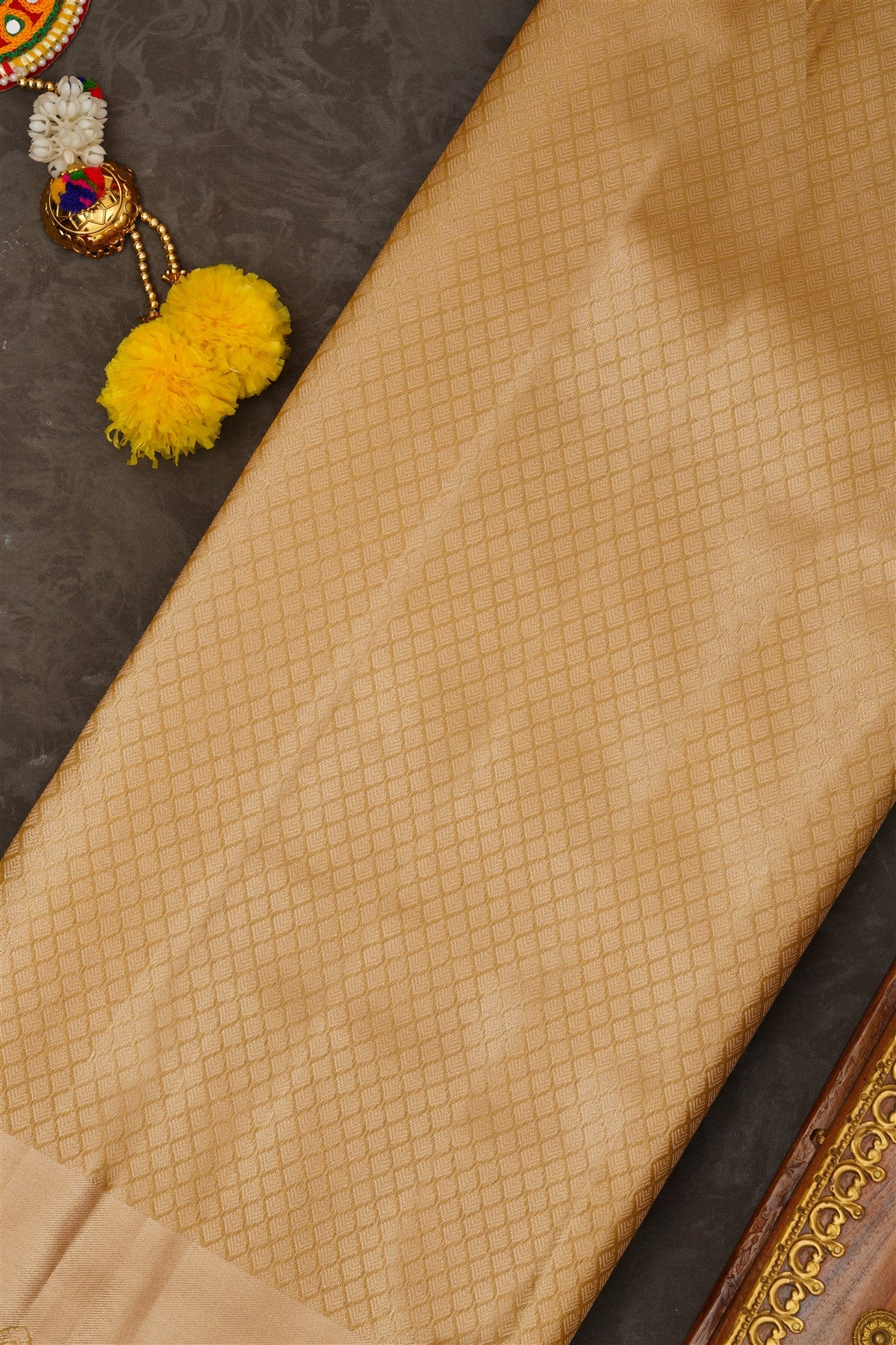 Semi Kanchipuram Tissue Silk Light Olive Green Saree