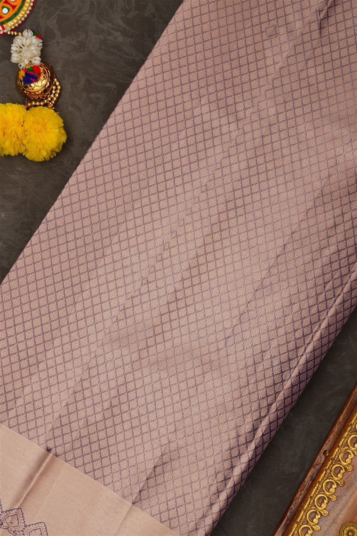 Semi Kanchipuram Tissue Silk Royal Blue Saree