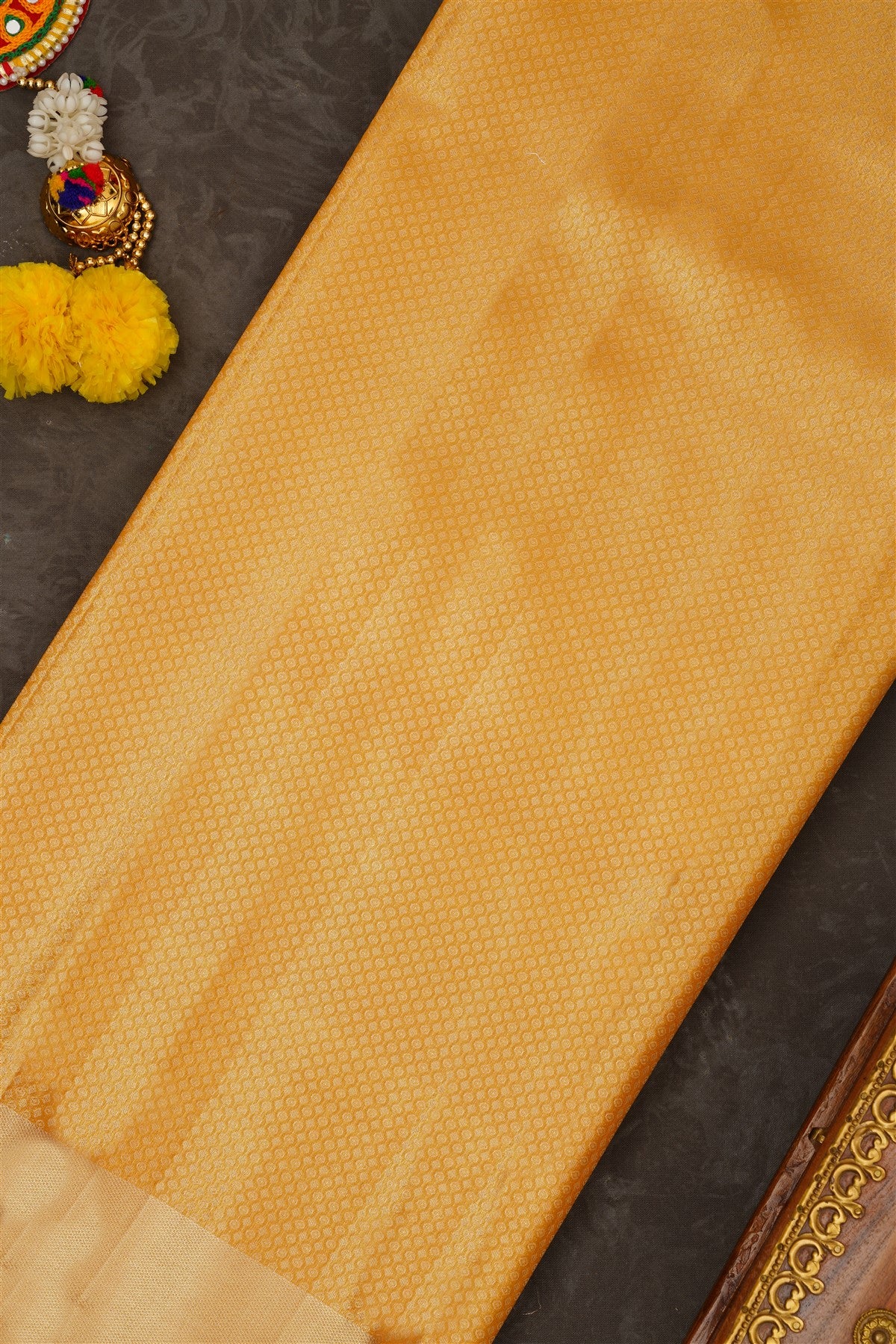 Semi Kanchipuram Tissue Silk Gold Saree