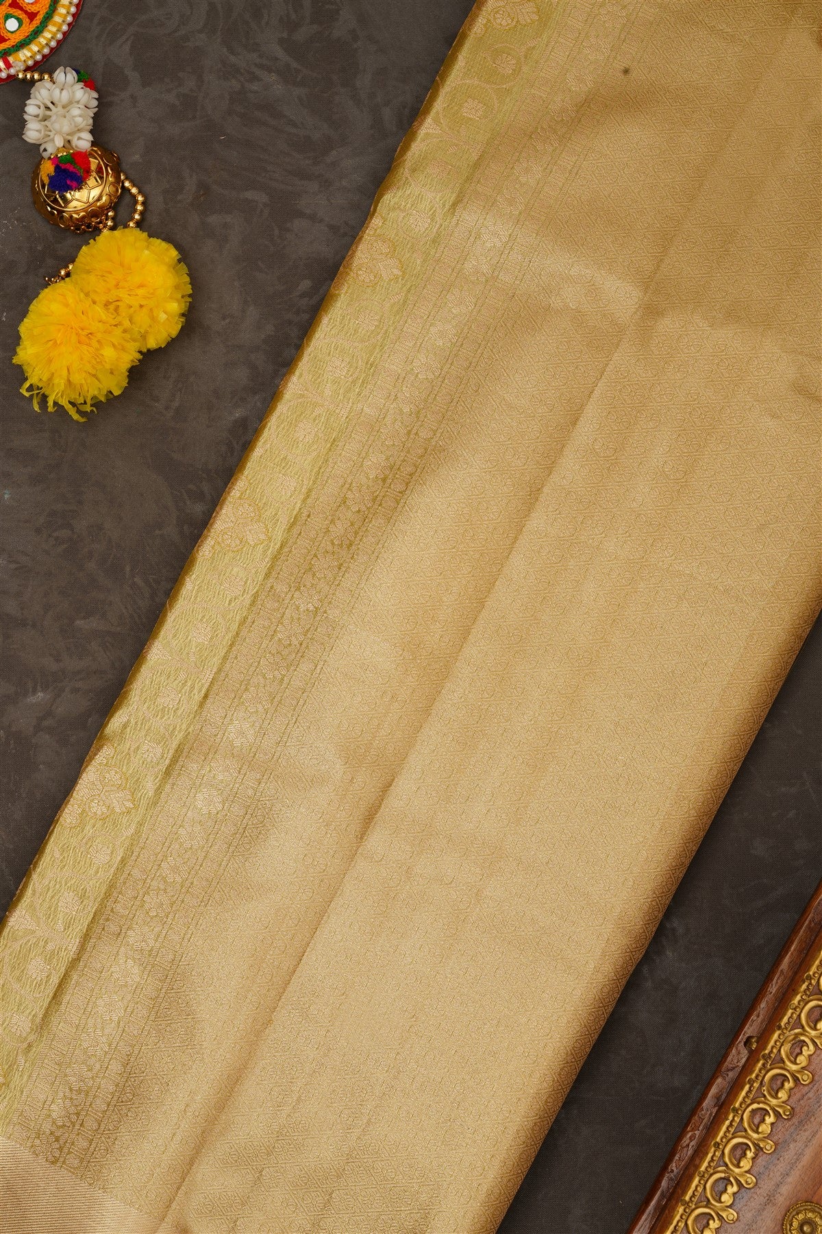 Semi Kanchipuram Tissue Silk Green Saree
