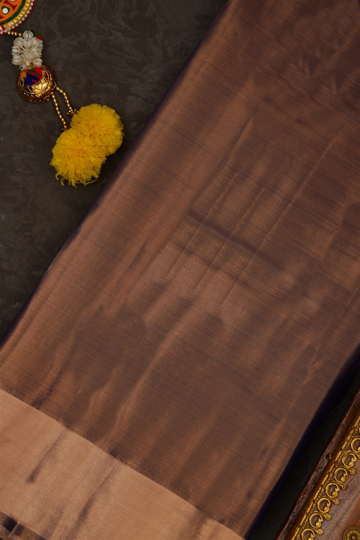 Semi Kanchipuram Tissue Silk Royal Blue Saree