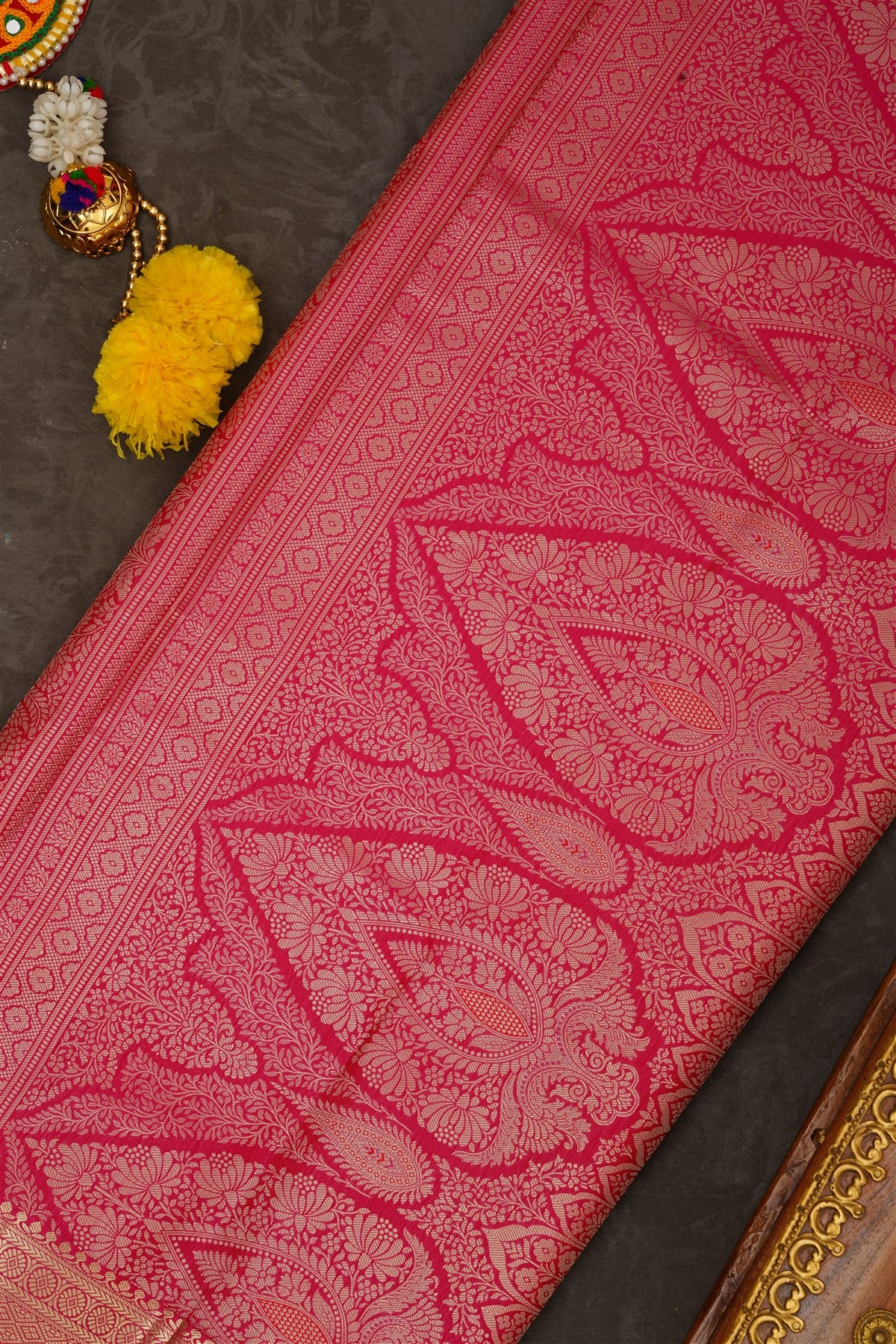 Semi Kanchipuram Tissue Silk Pink Saree