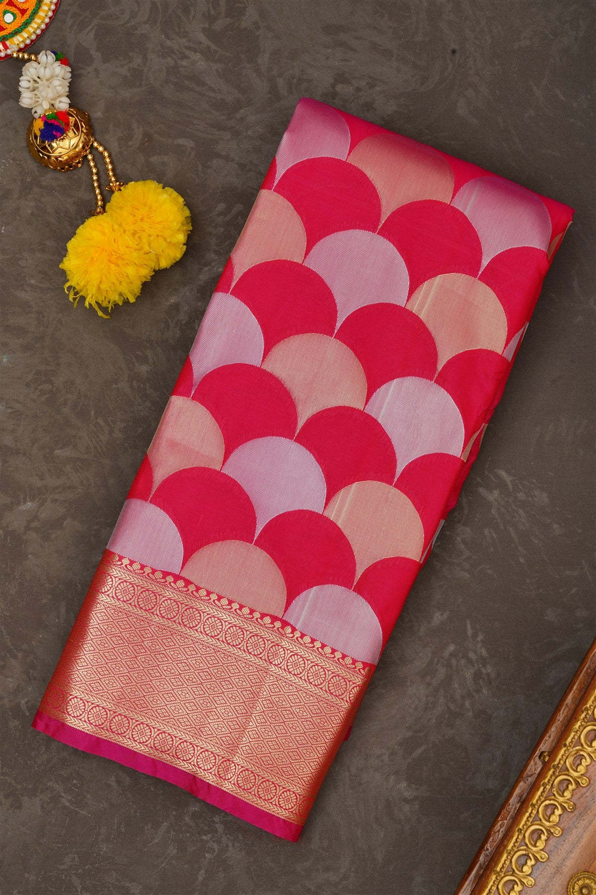 Semi Kanchipuram Tissue Silk Pink Saree