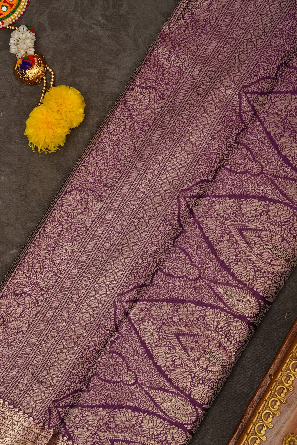 Semi Kanchipuram Tissue Silk Purple Saree