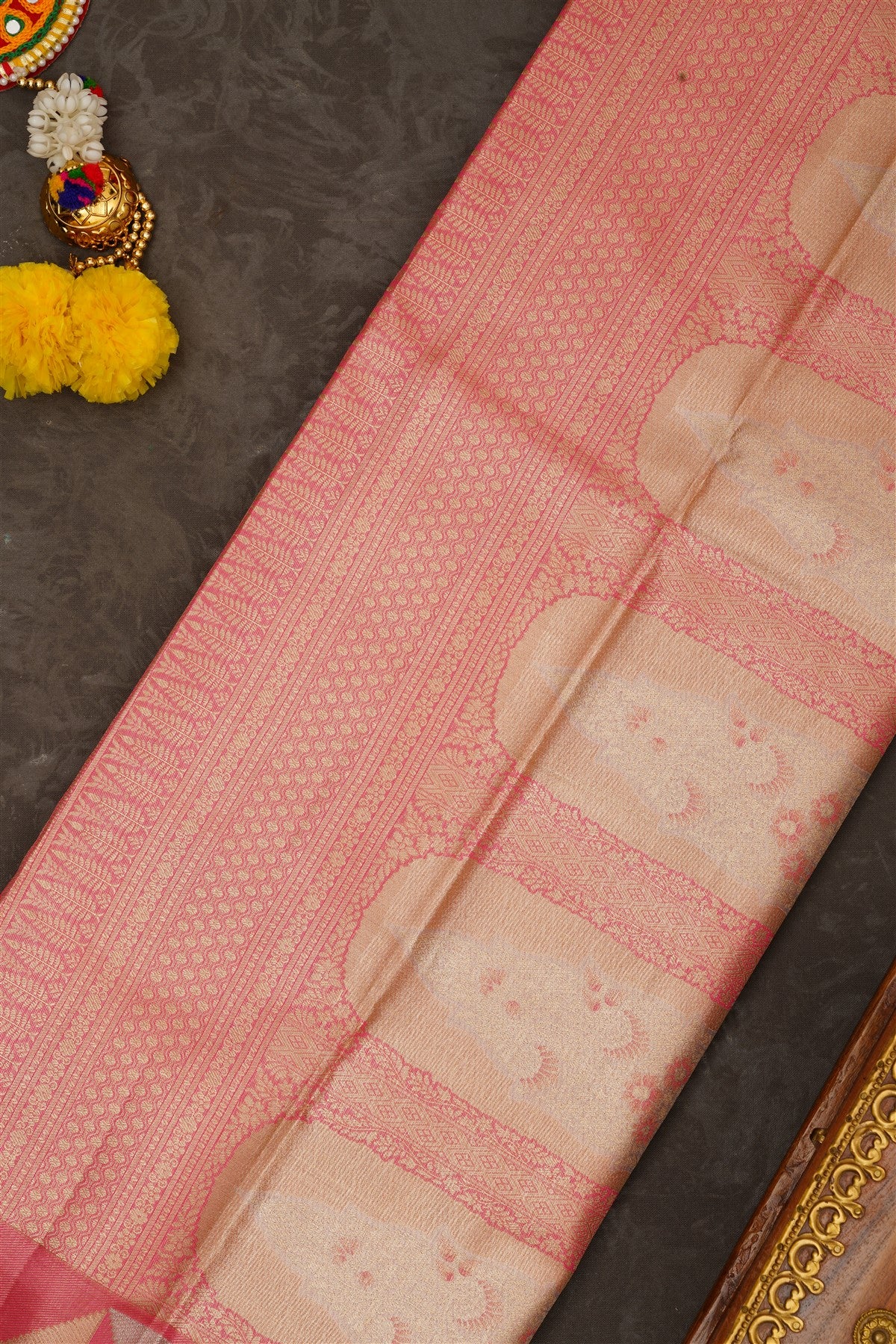 Semi Kanchipuram Tissue Silk Light Green Saree