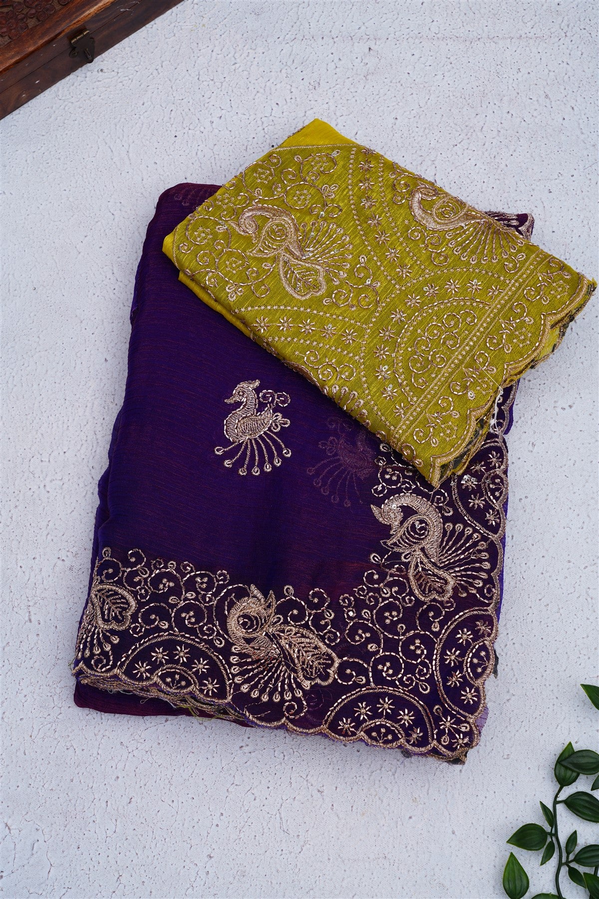 Fancy Space Silk Violet Saree