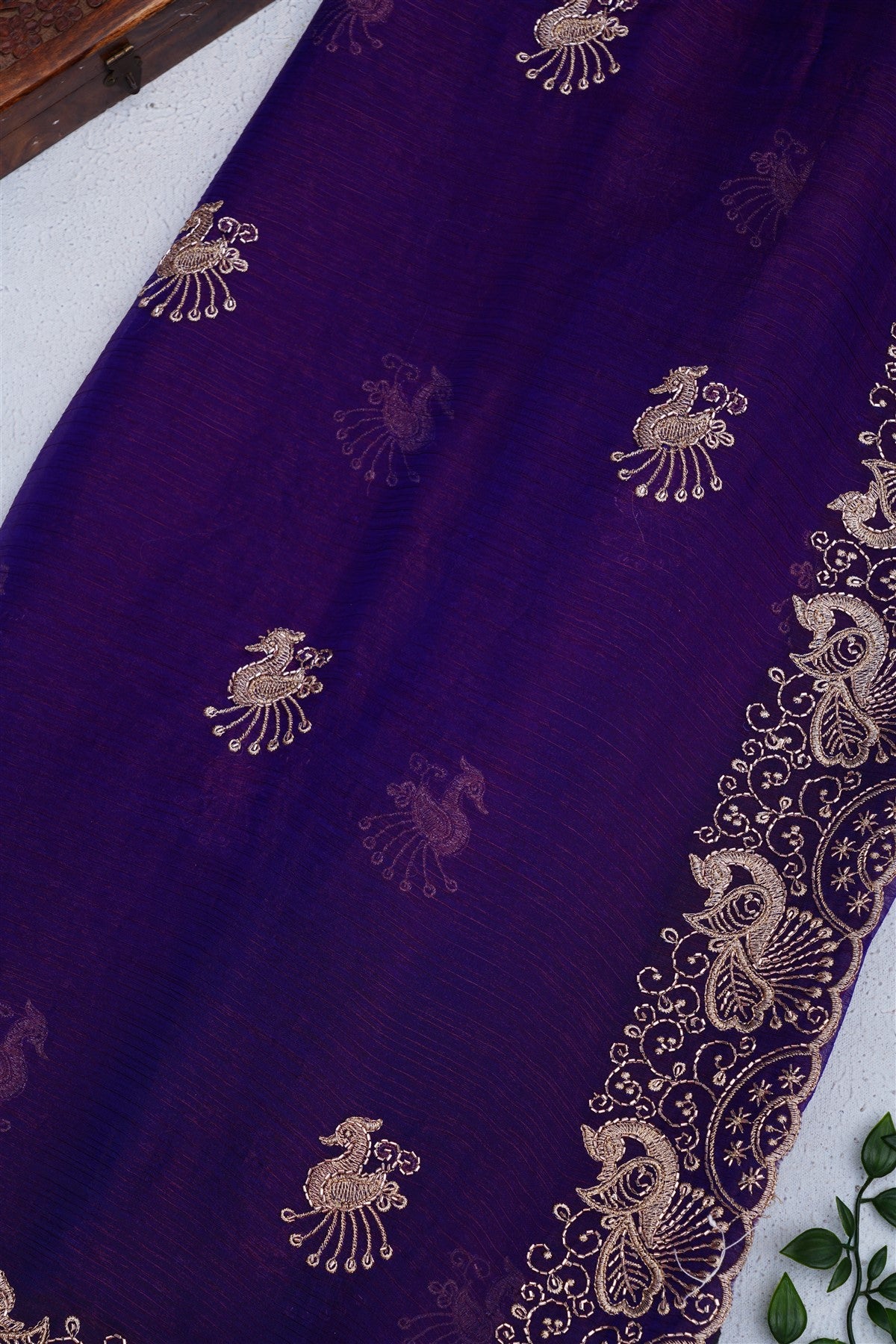 Fancy Space Silk Violet Saree