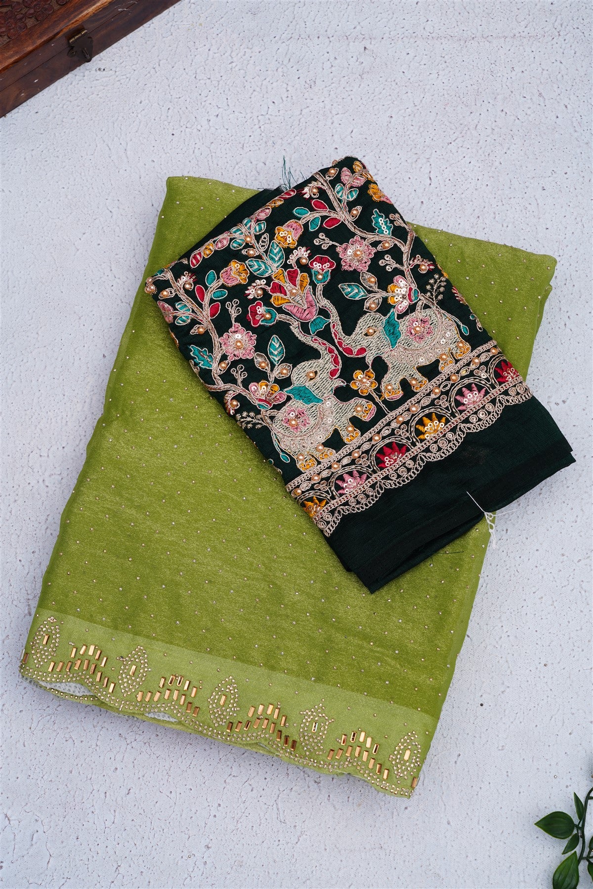 Fancy Space Silk Light Green Saree