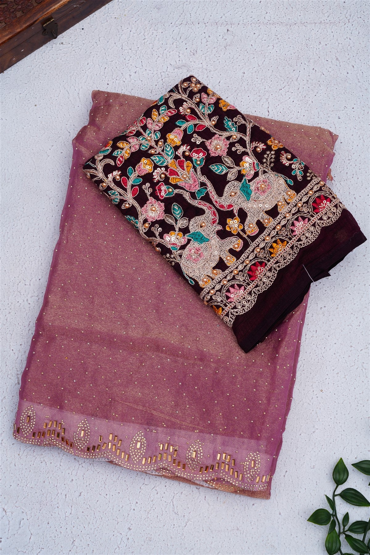 Fancy Space Silk Purple Saree