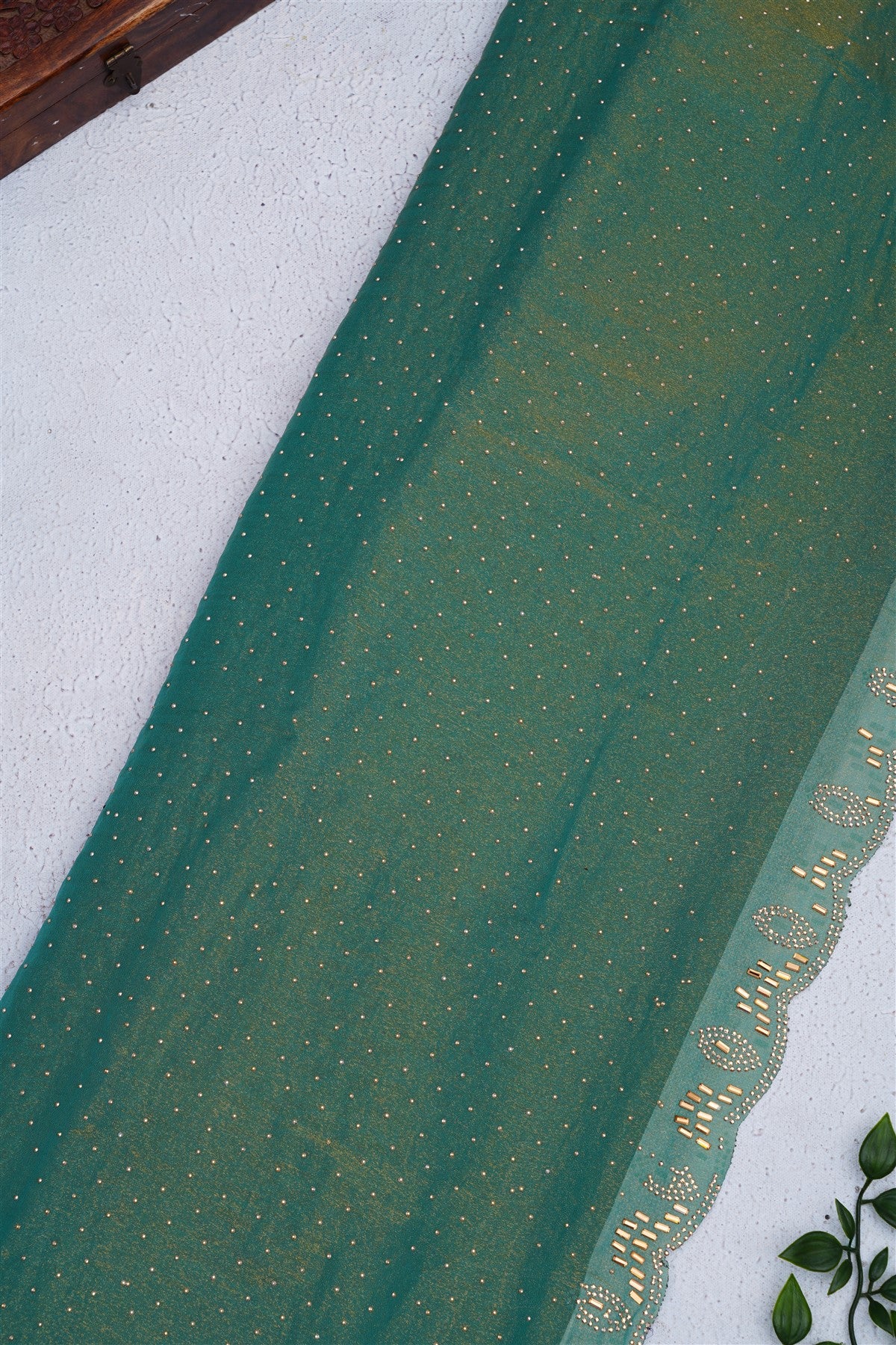 Fancy Space Silk Sea Green Saree
