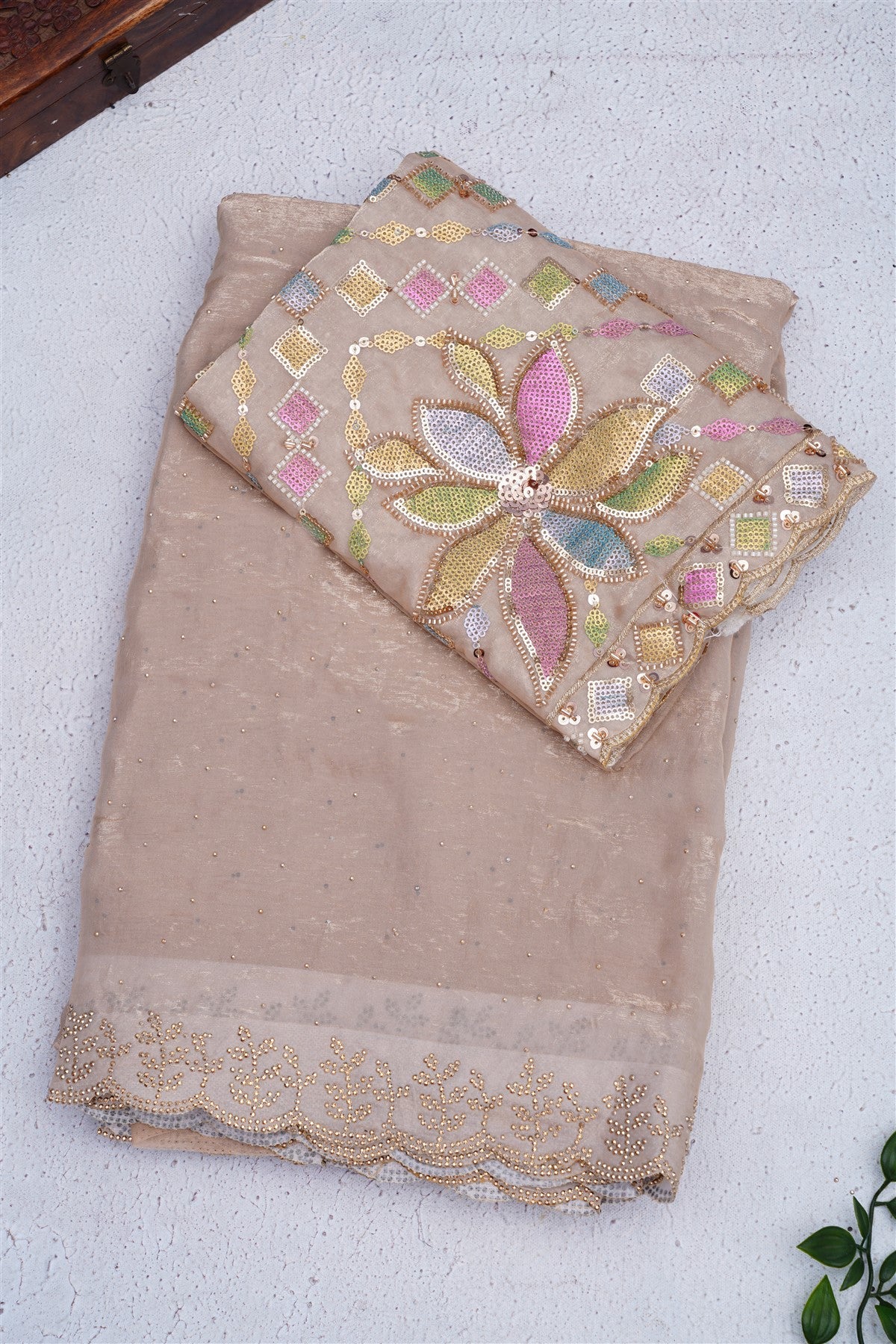Fancy Space Silk Grey Saree