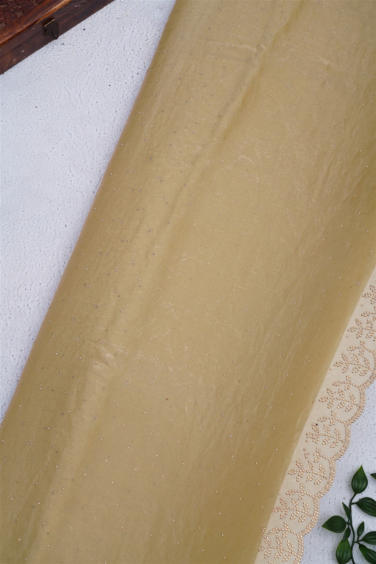 Fancy Space Silk Light Olive Green Saree