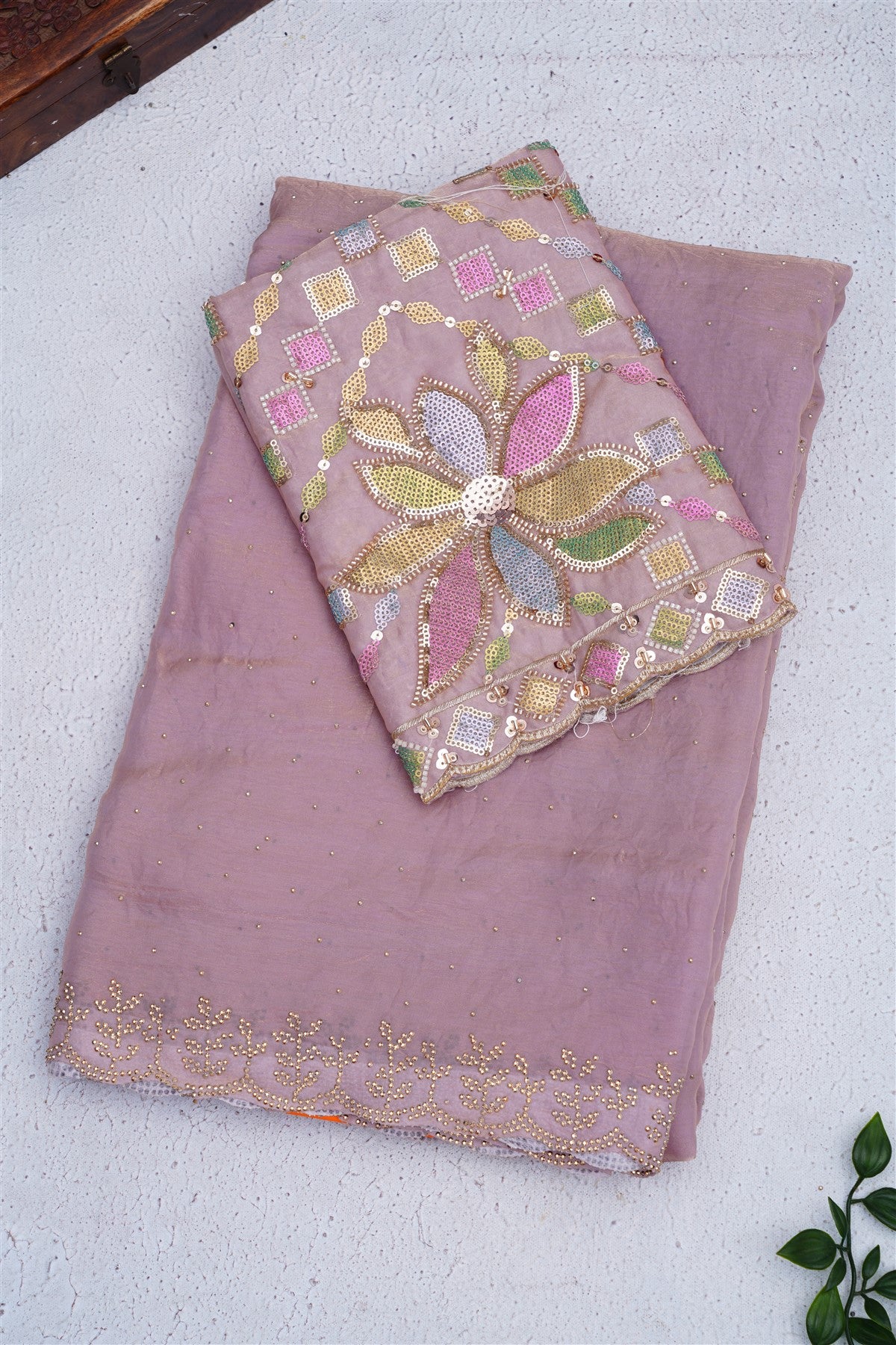 Fancy Space Silk Purple Saree