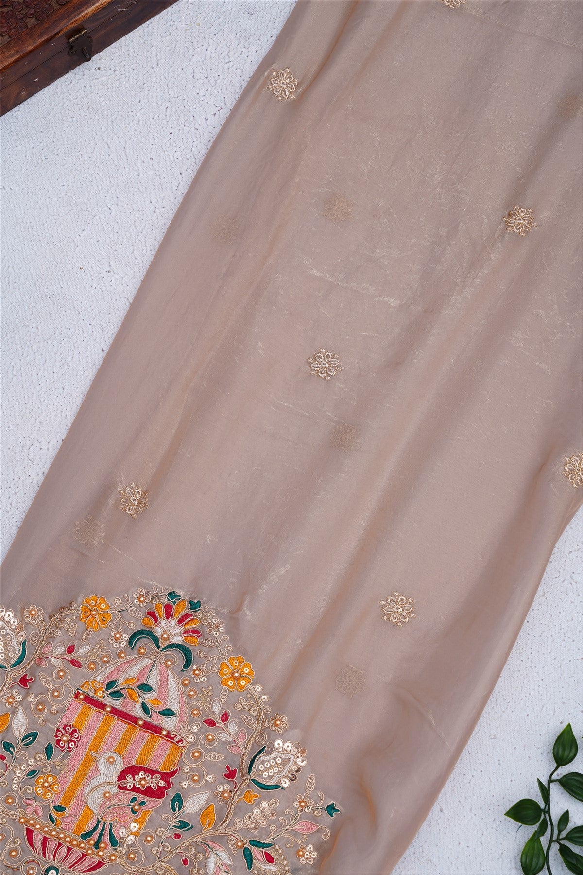 Fancy Space Silk Grey Saree