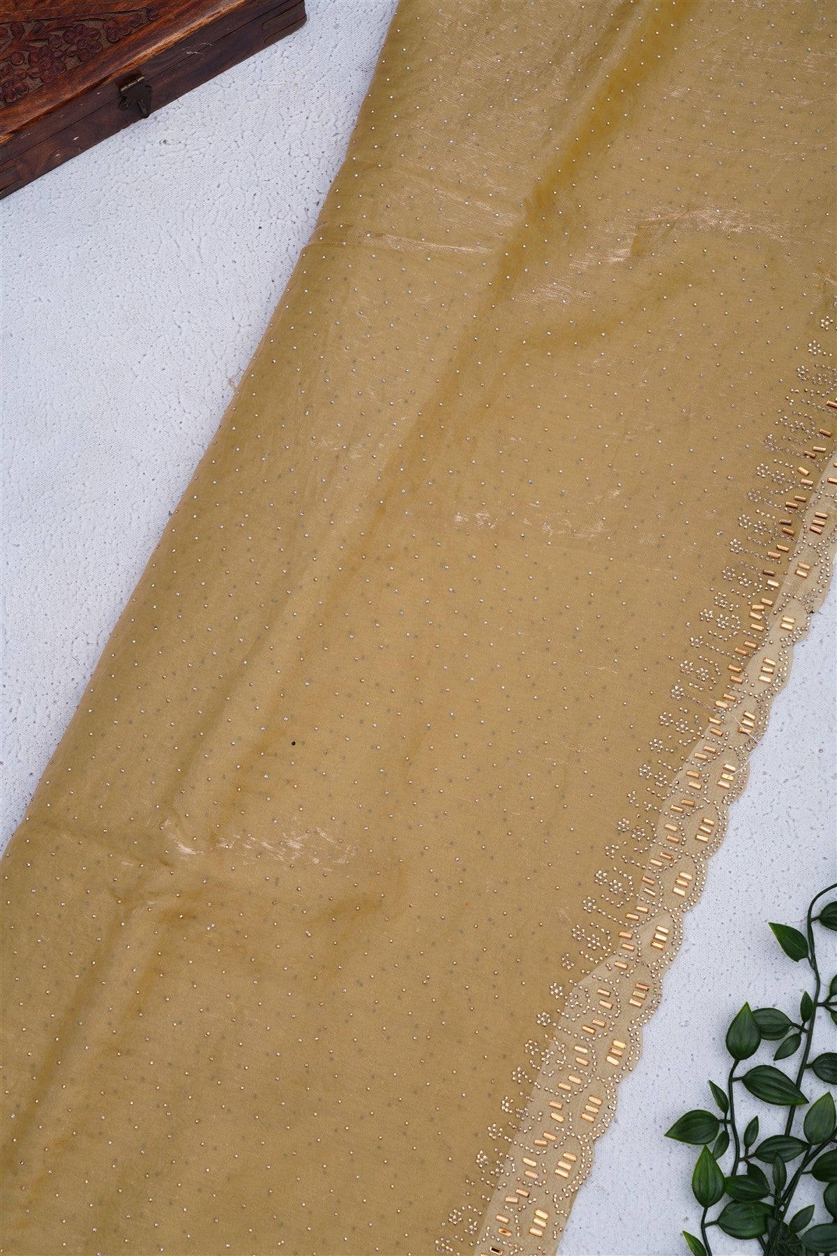 Fancy Space Silk Light Olive Green Saree