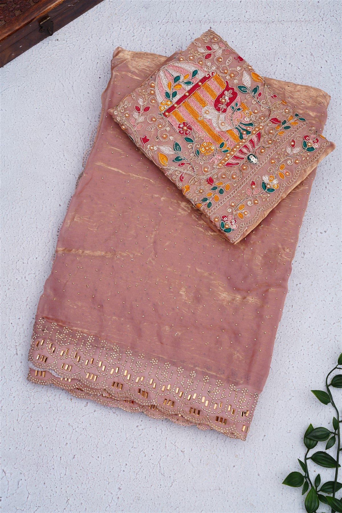 Fancy Space Silk Light Pink Saree