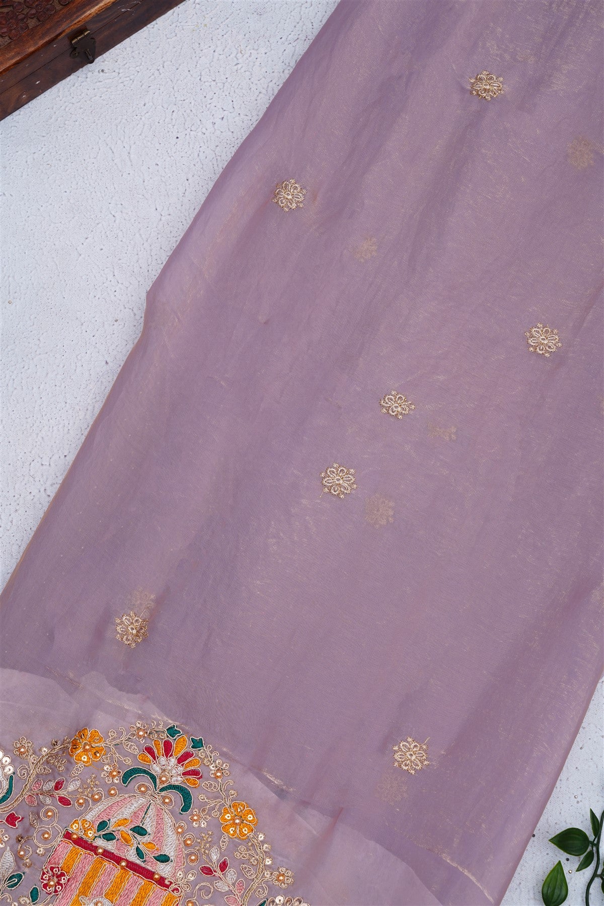 Fancy Space Silk Lite Lavender Saree
