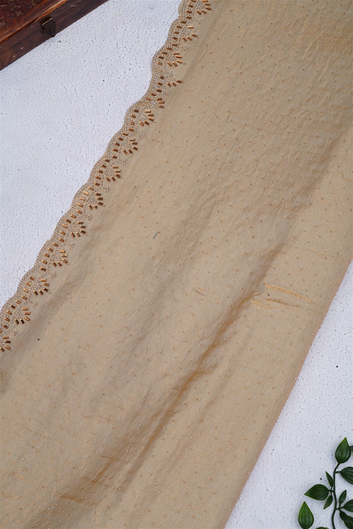 Fancy Space Silk Beige Saree