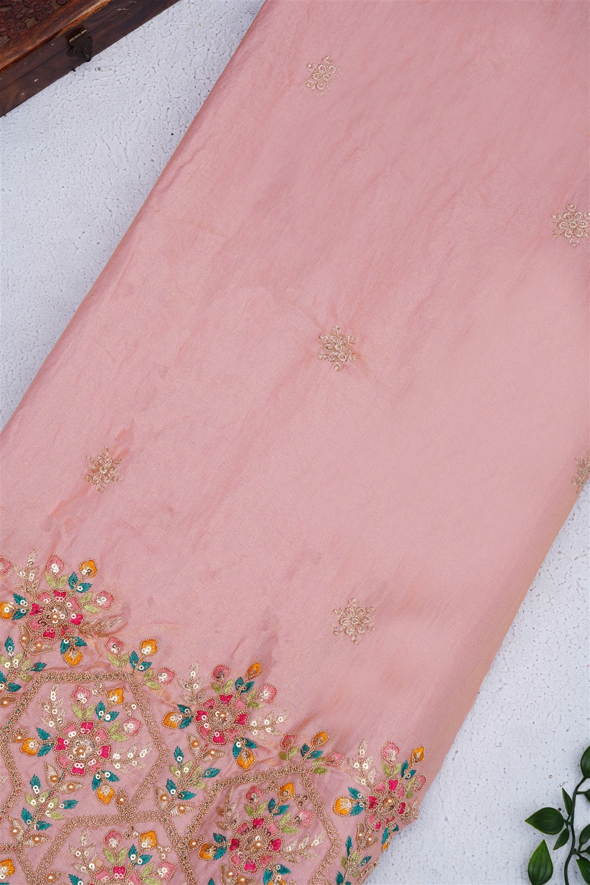 Fancy Space Silk Light Pink Saree
