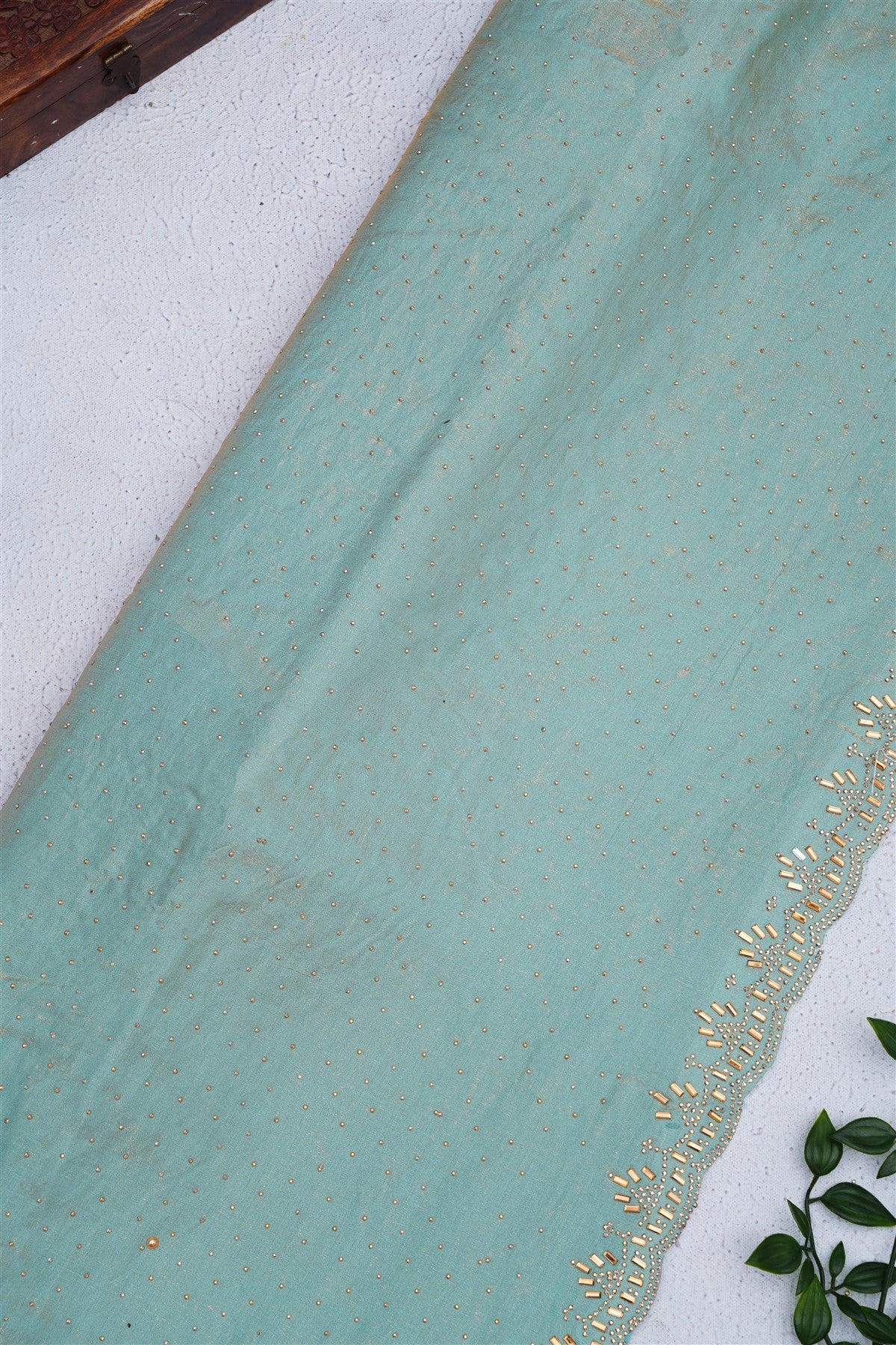 Fancy Space Silk Sky Blue Saree