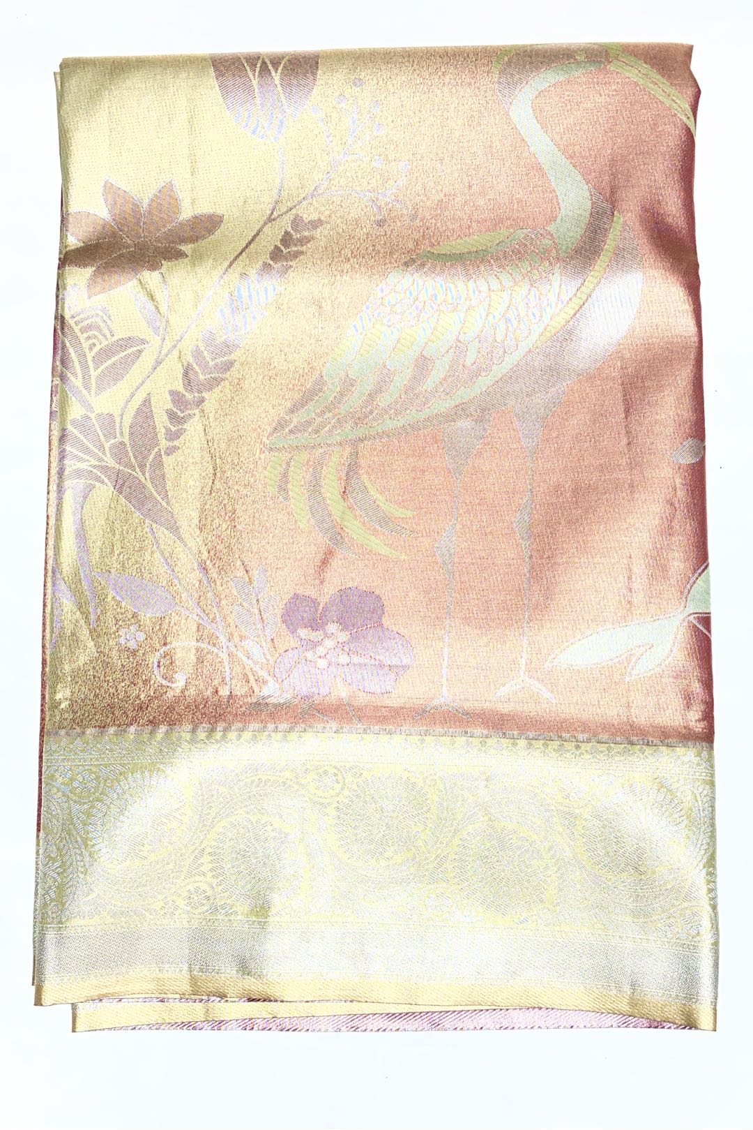 Semi Kanchipuram Tissue Silk Light Green Saree