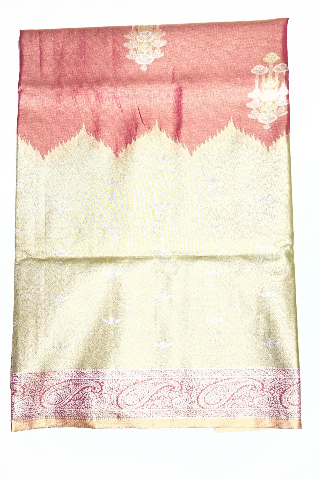 Semi Kanchipuram Tissue Silk Deep Pink Saree