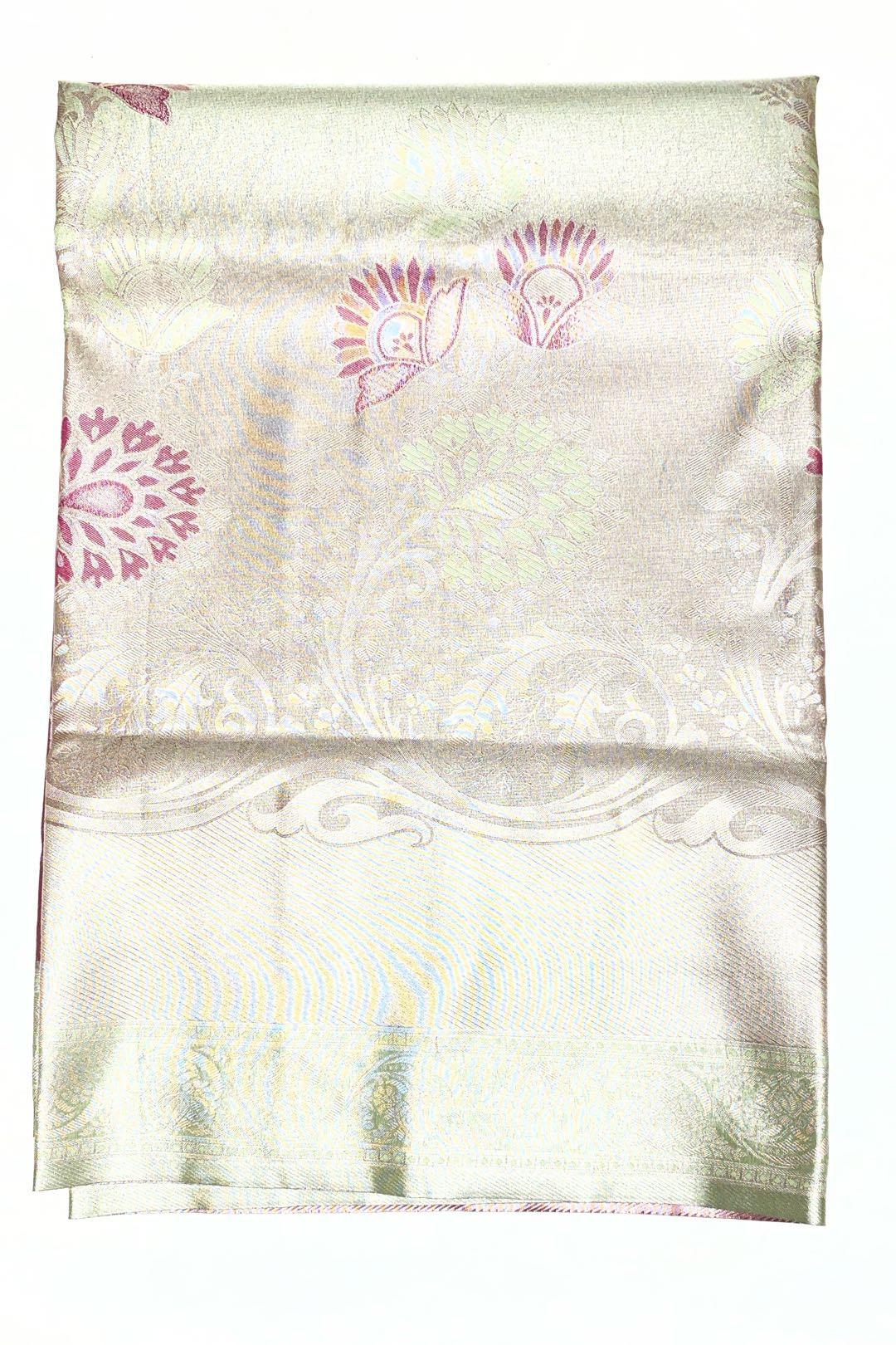 Semi Kanchipuram Tissue Silk Light Green Saree
