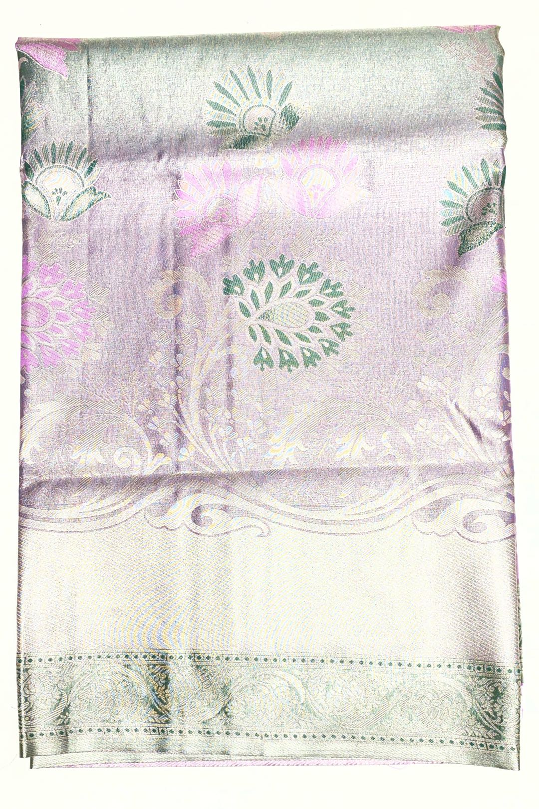 Semi Kanchipuram Tissue Silk Green Saree