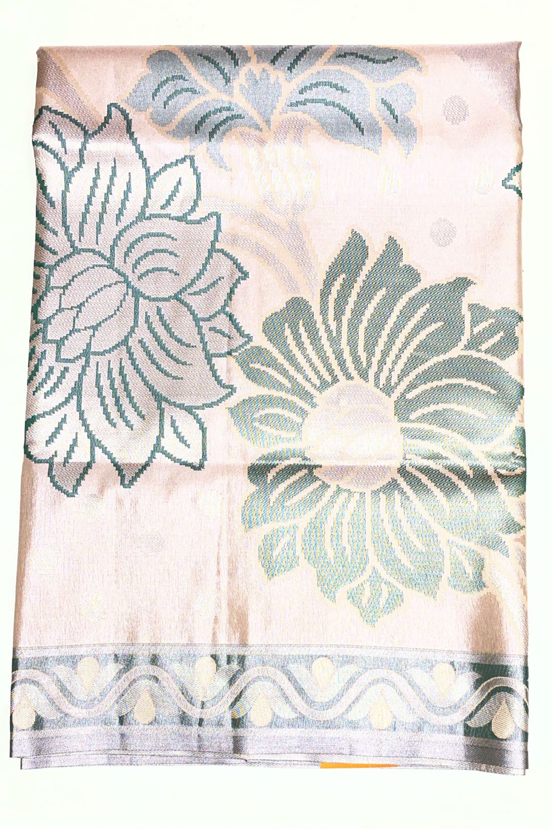 Semi Kanchipuram Tissue Silk Beige Saree