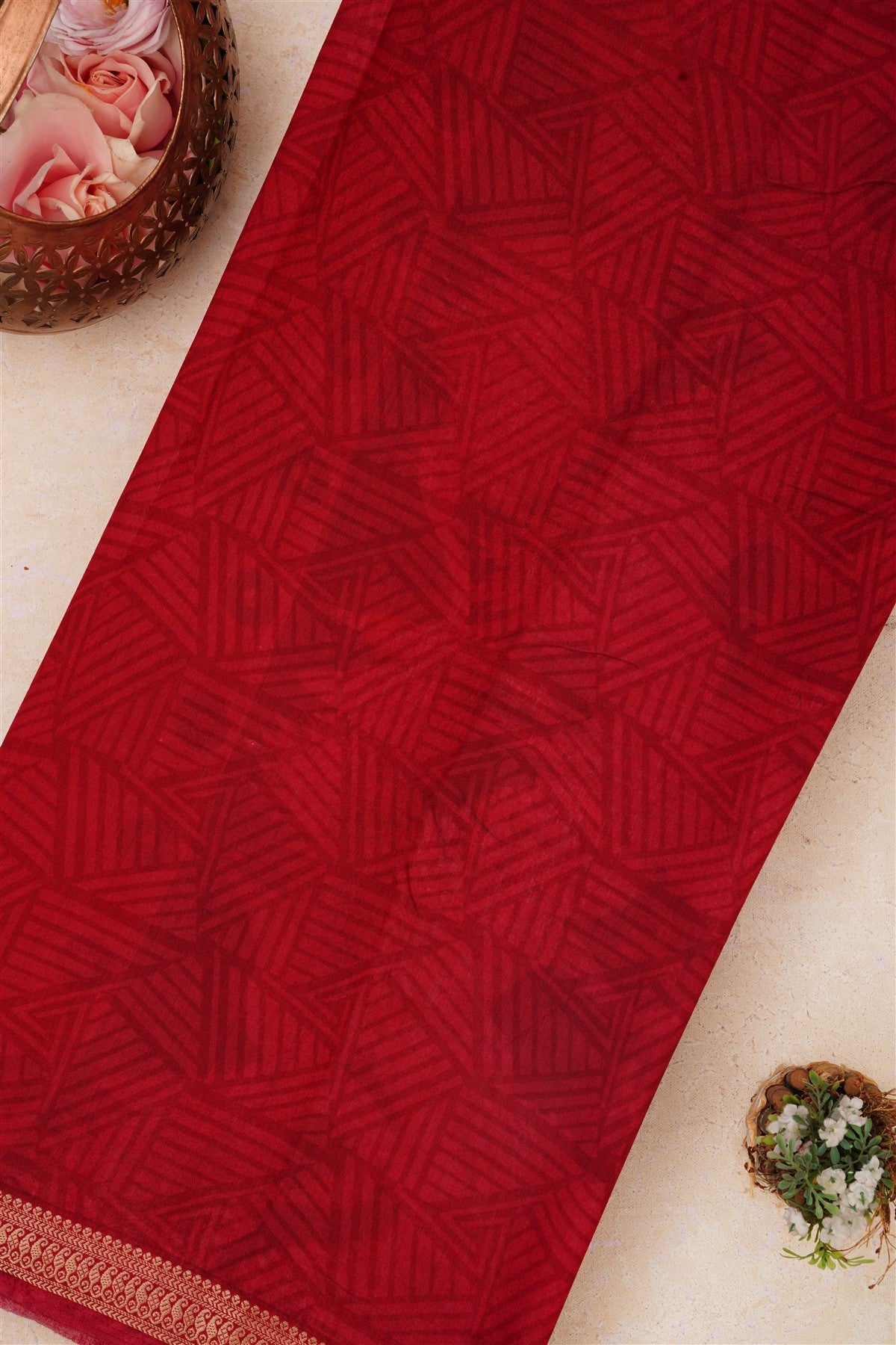 Fancy Maheshwari Silk Brown Saree