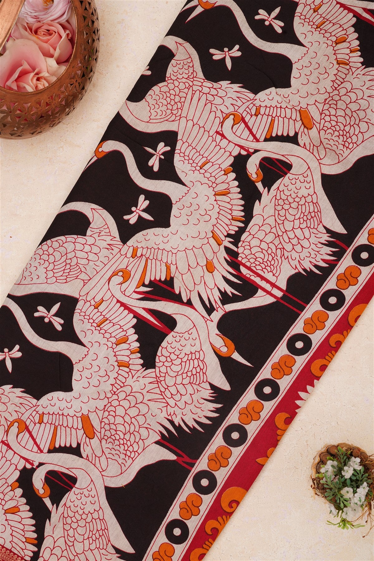 Fancy Maheshwari Silk Brown Saree
