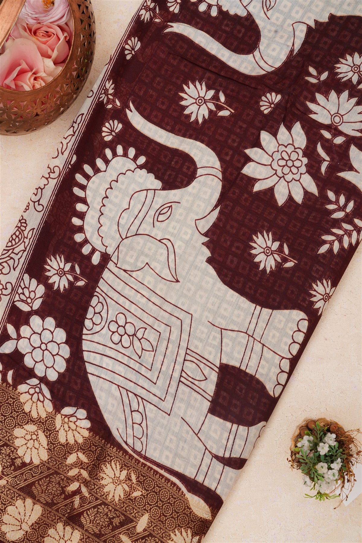 Fancy Maheshwari Silk Blue Saree