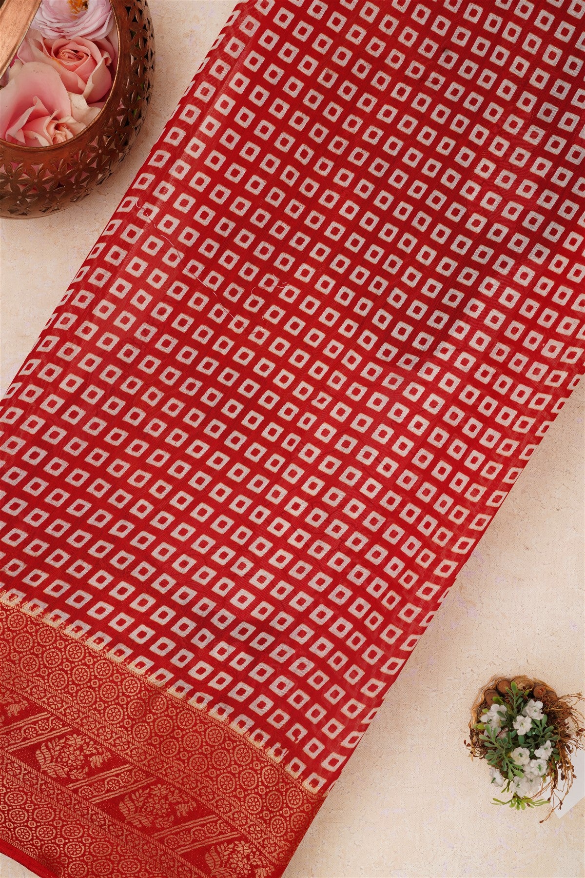 Fancy Maheshwari Silk Brown Saree