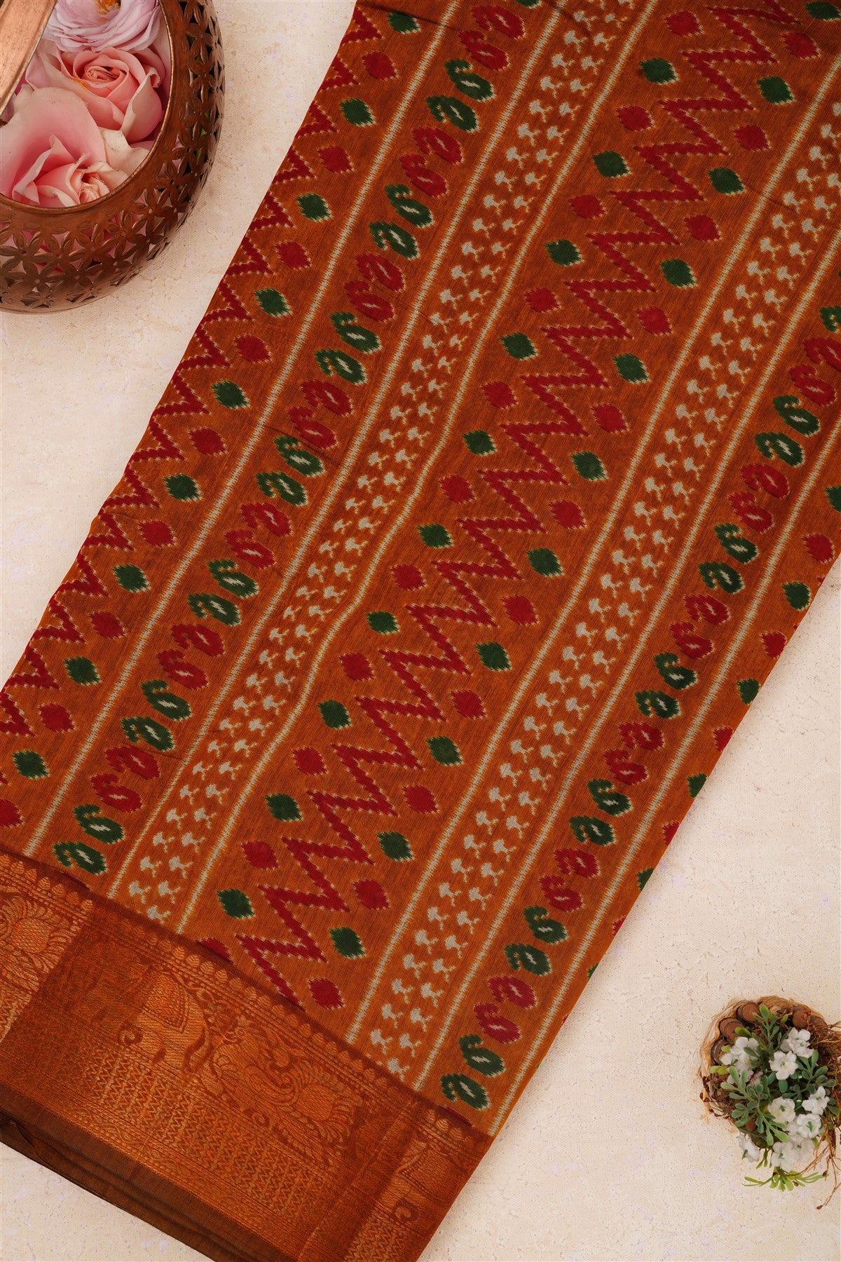 Fancy Maheshwari Silk Green Saree