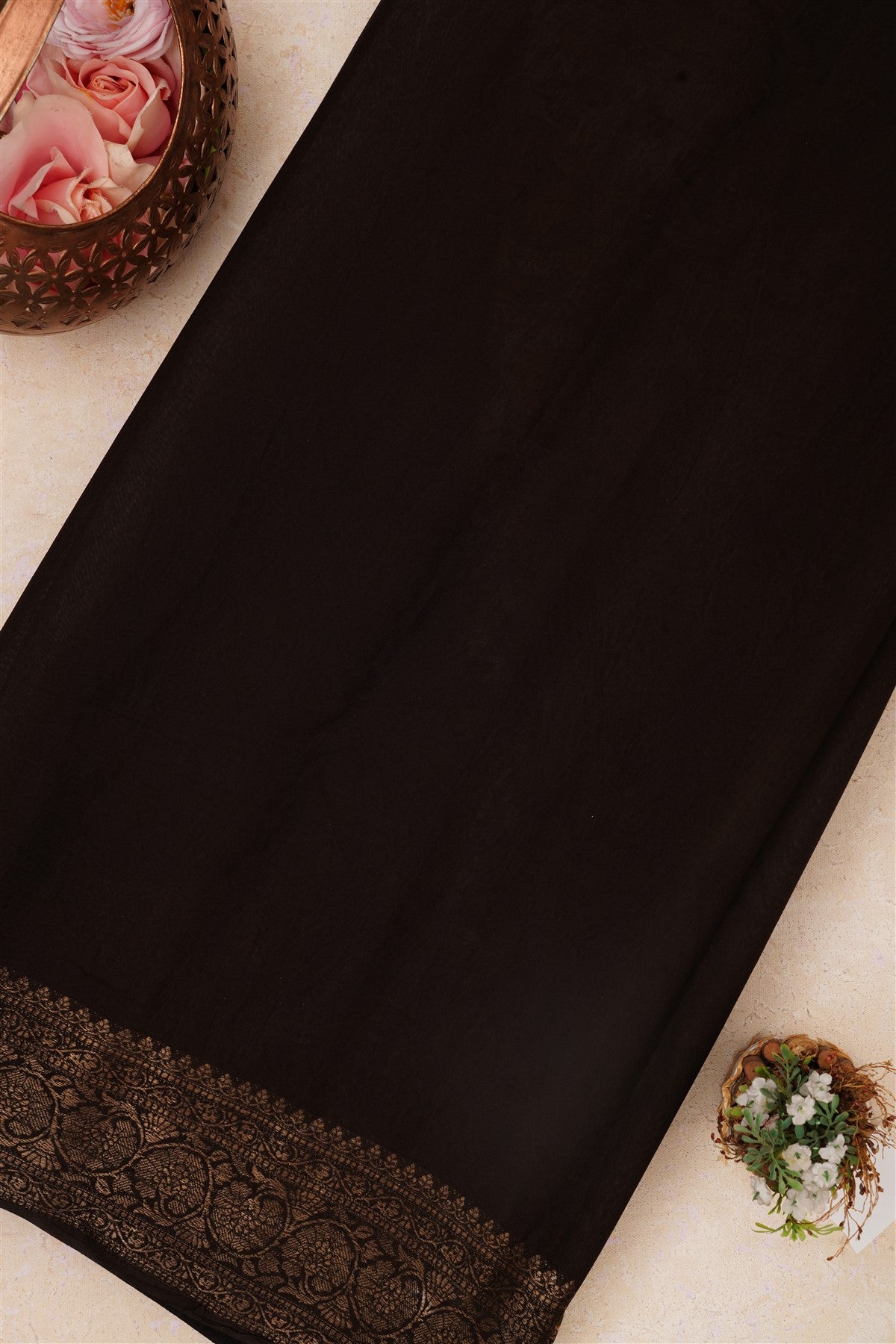 Fancy Maheshwari Silk Khaki Saree