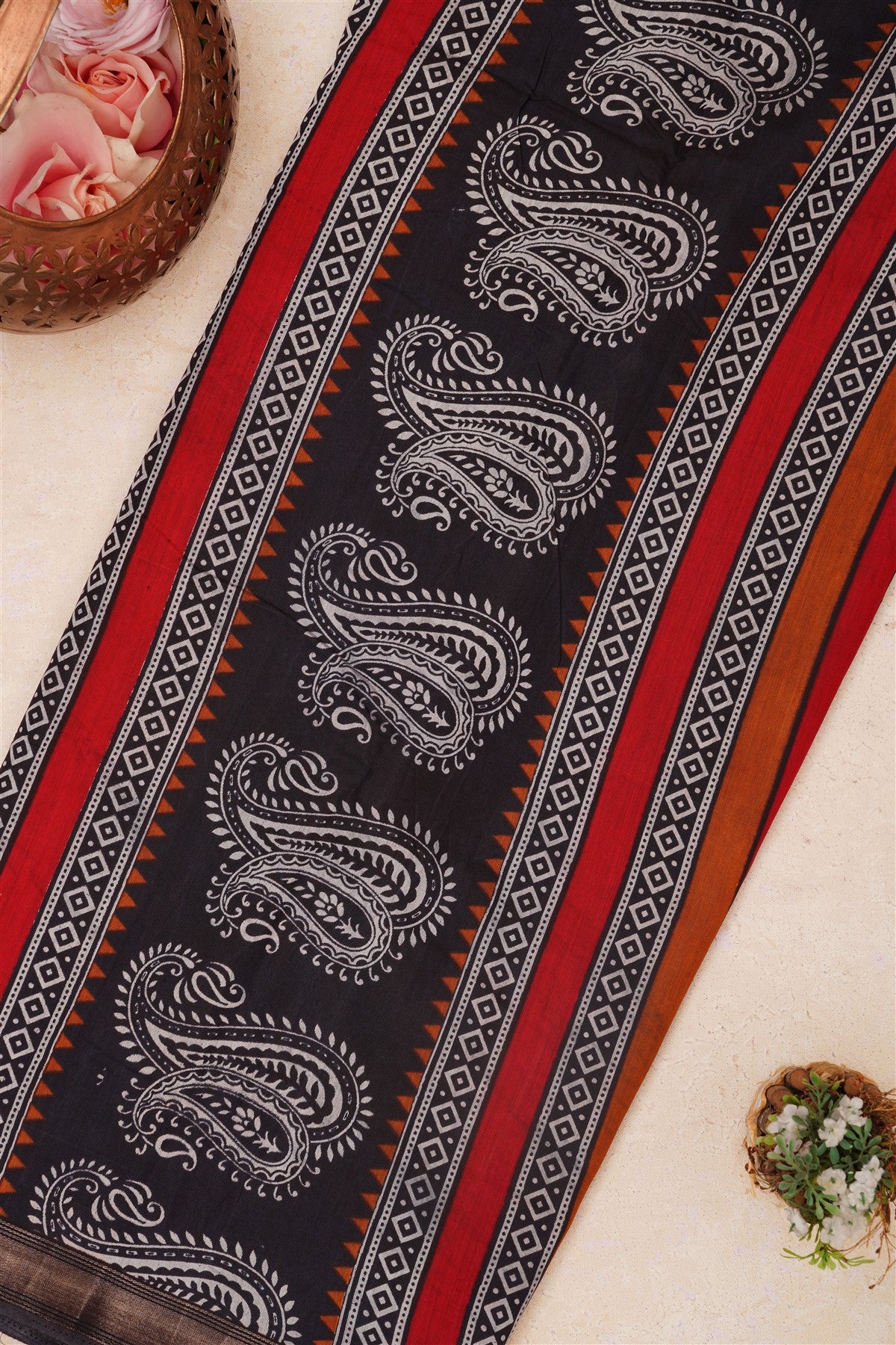 Fancy Maheshwari Silk Maroon Saree