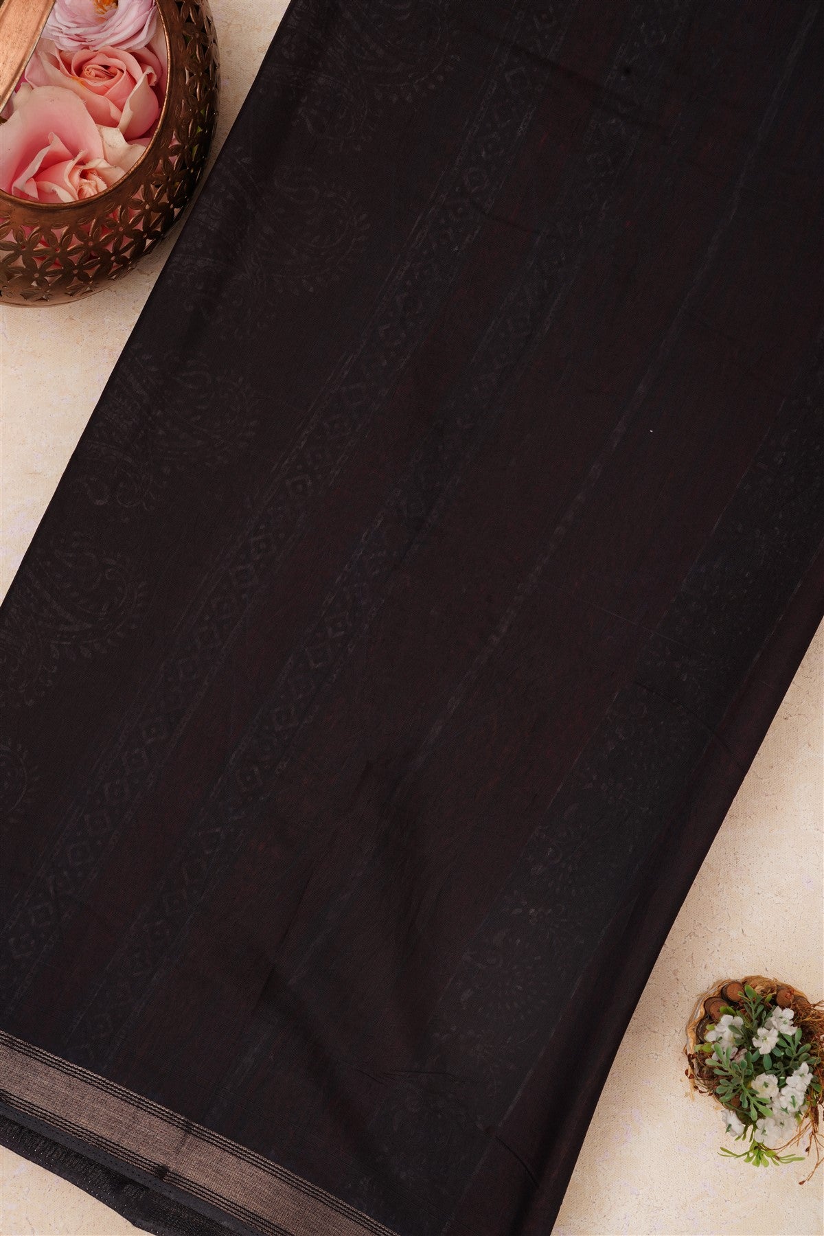 Fancy Maheshwari Silk Maroon Saree