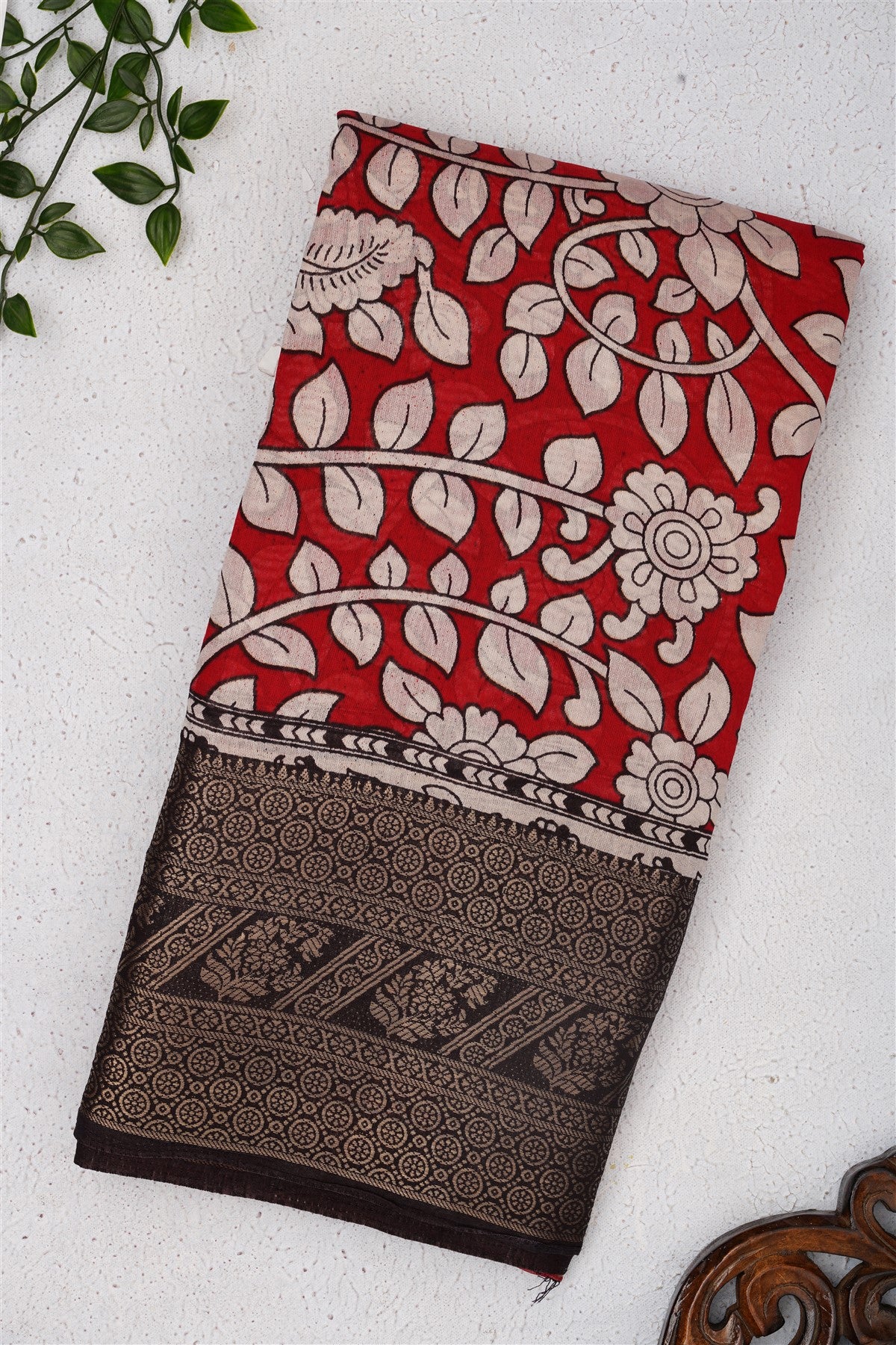 Fancy Maheshwari Silk Maroon Saree