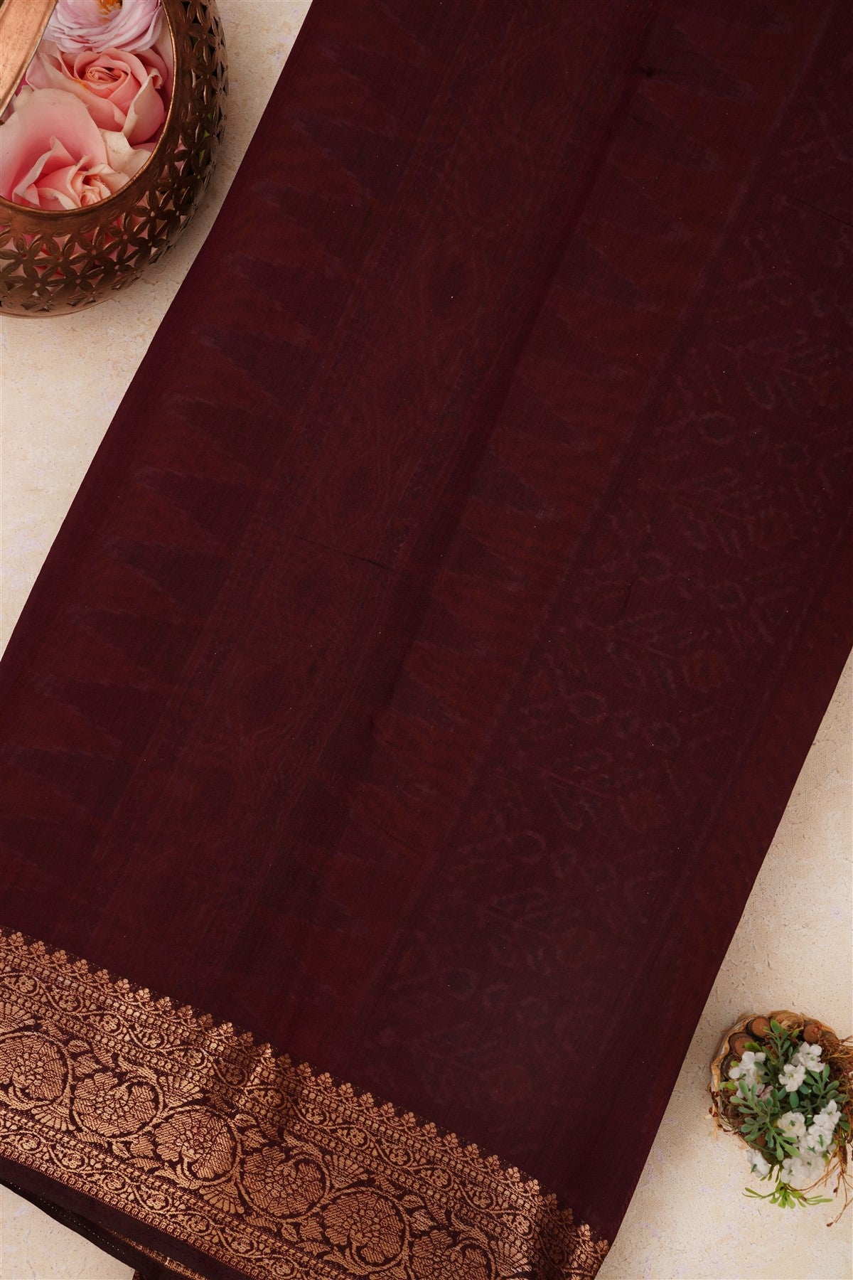 Fancy Maheshwari Silk Light Mustard Saree