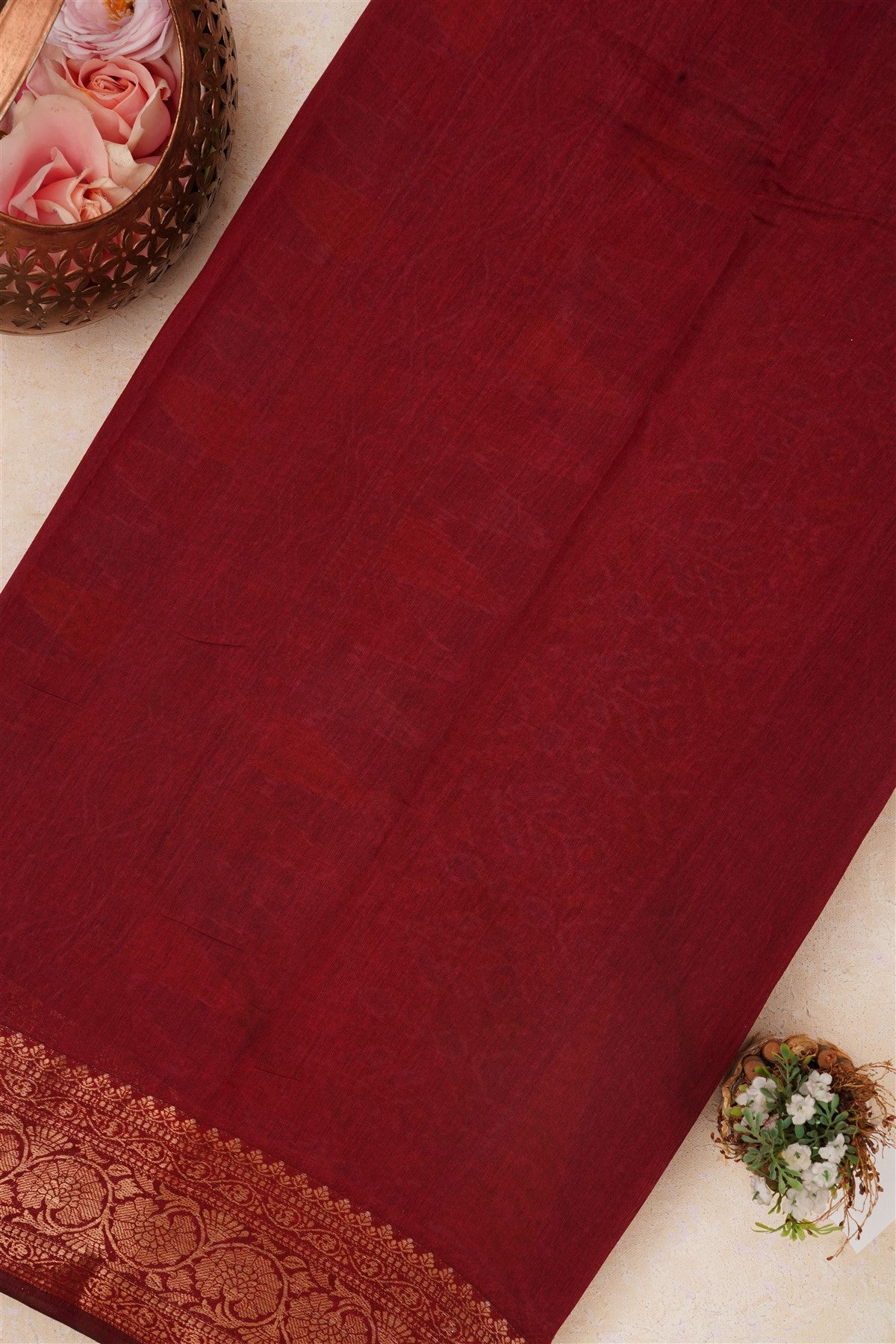 Fancy Maheshwari Silk Violet Saree