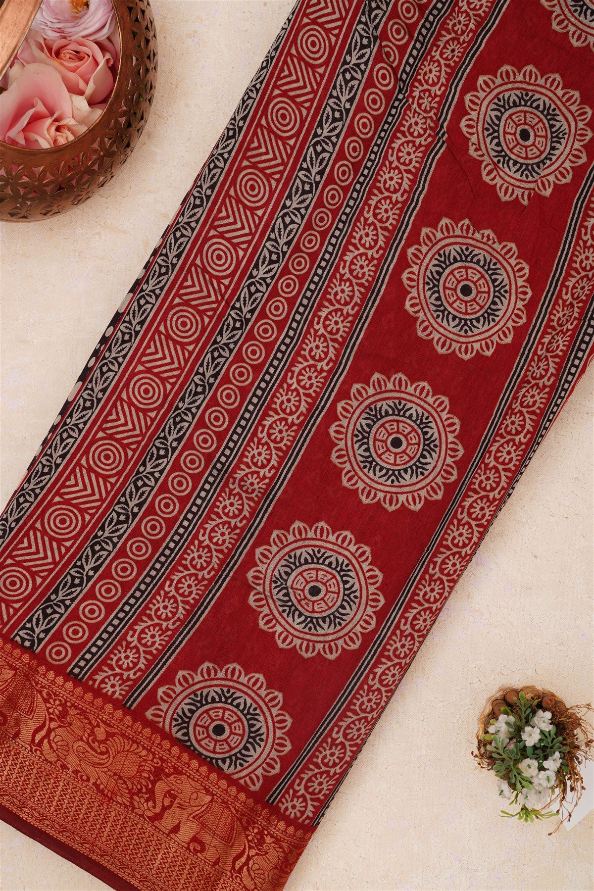 Fancy Maheshwari Silk Black Saree