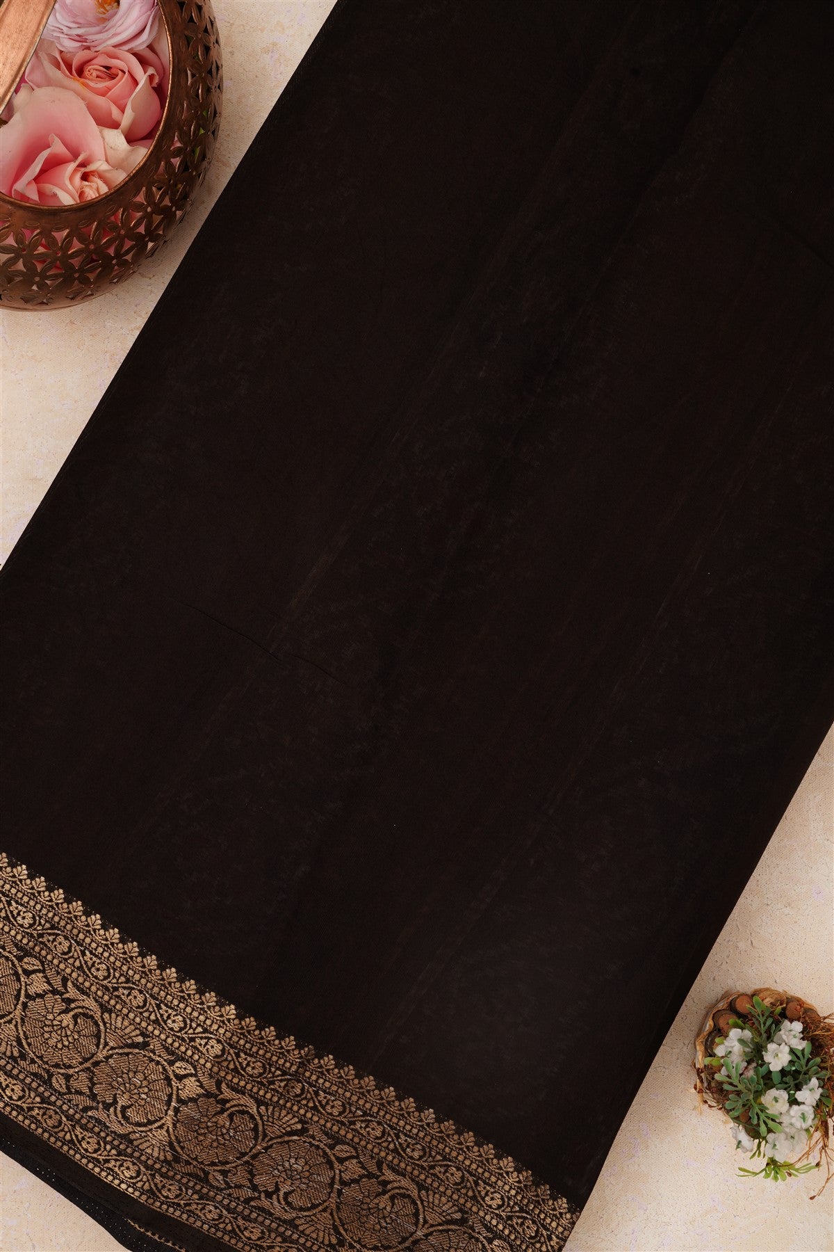 Fancy Maheshwari Silk Black Saree