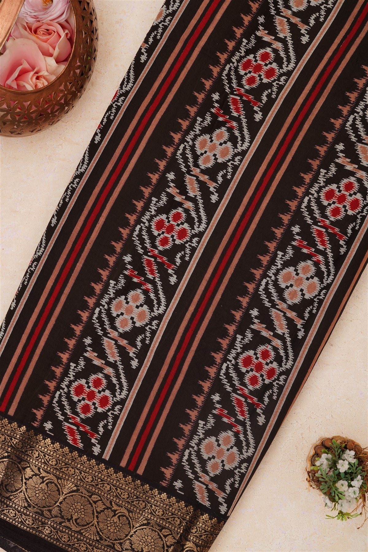 Fancy Maheshwari Silk Black Saree