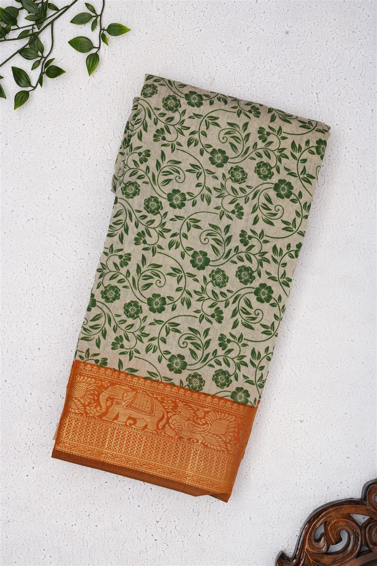Fancy Maheshwari Silk Dark Green Saree